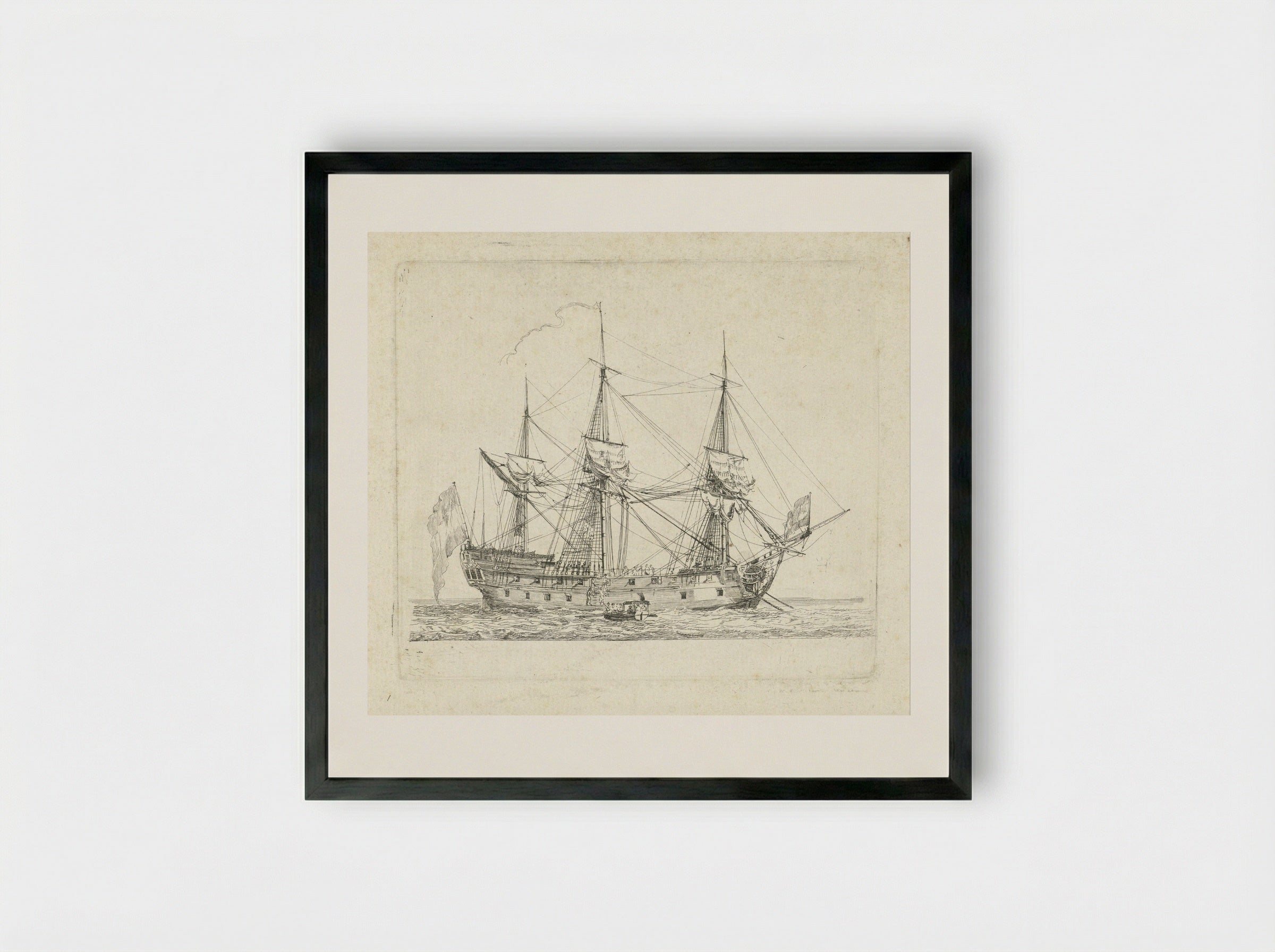 Schip van de VOC - Gerrit Groenewegen - Framed Print Black