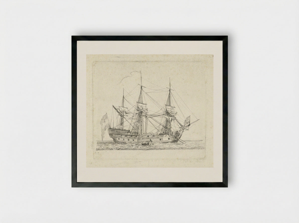 Schip van de VOC - Gerrit Groenewegen - Framed Print Black