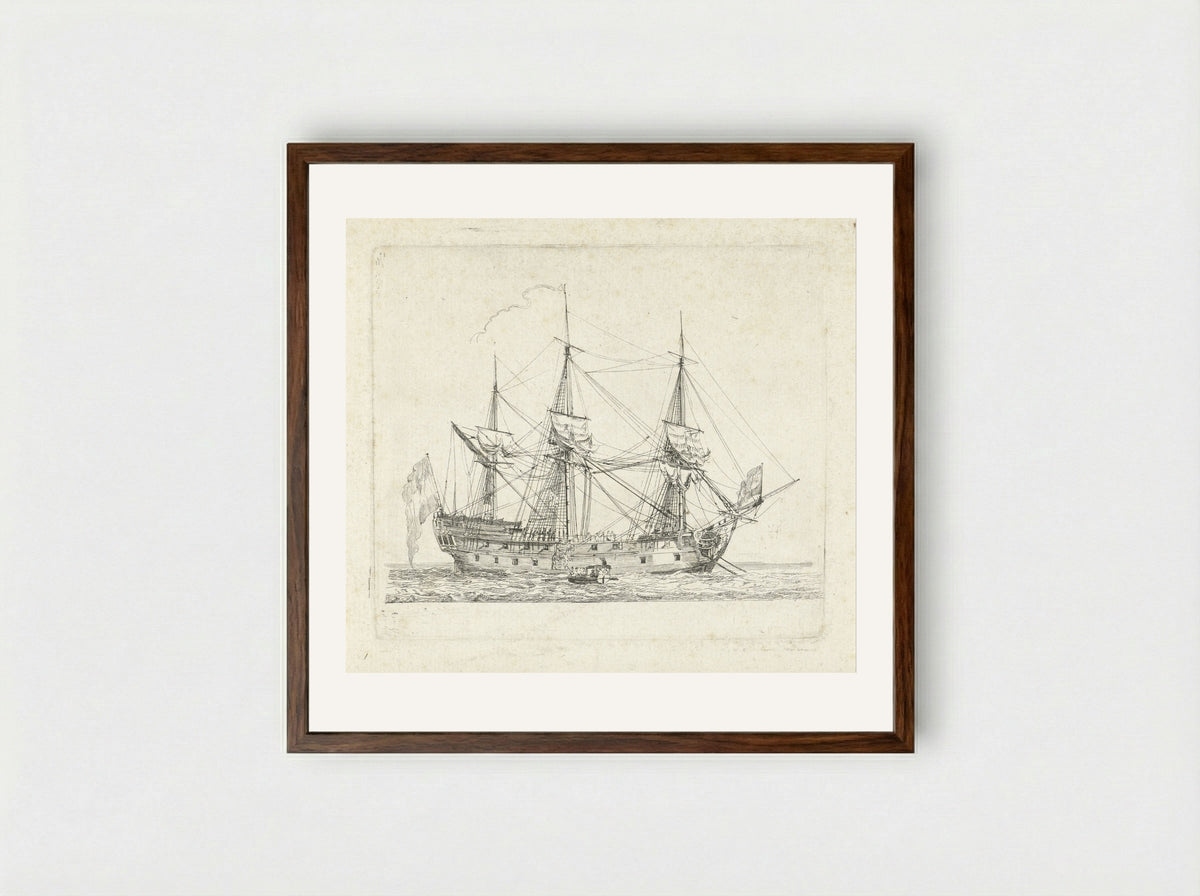 Schip van de VOC - Gerrit Groenewegen - Framed Print Dark Wood
