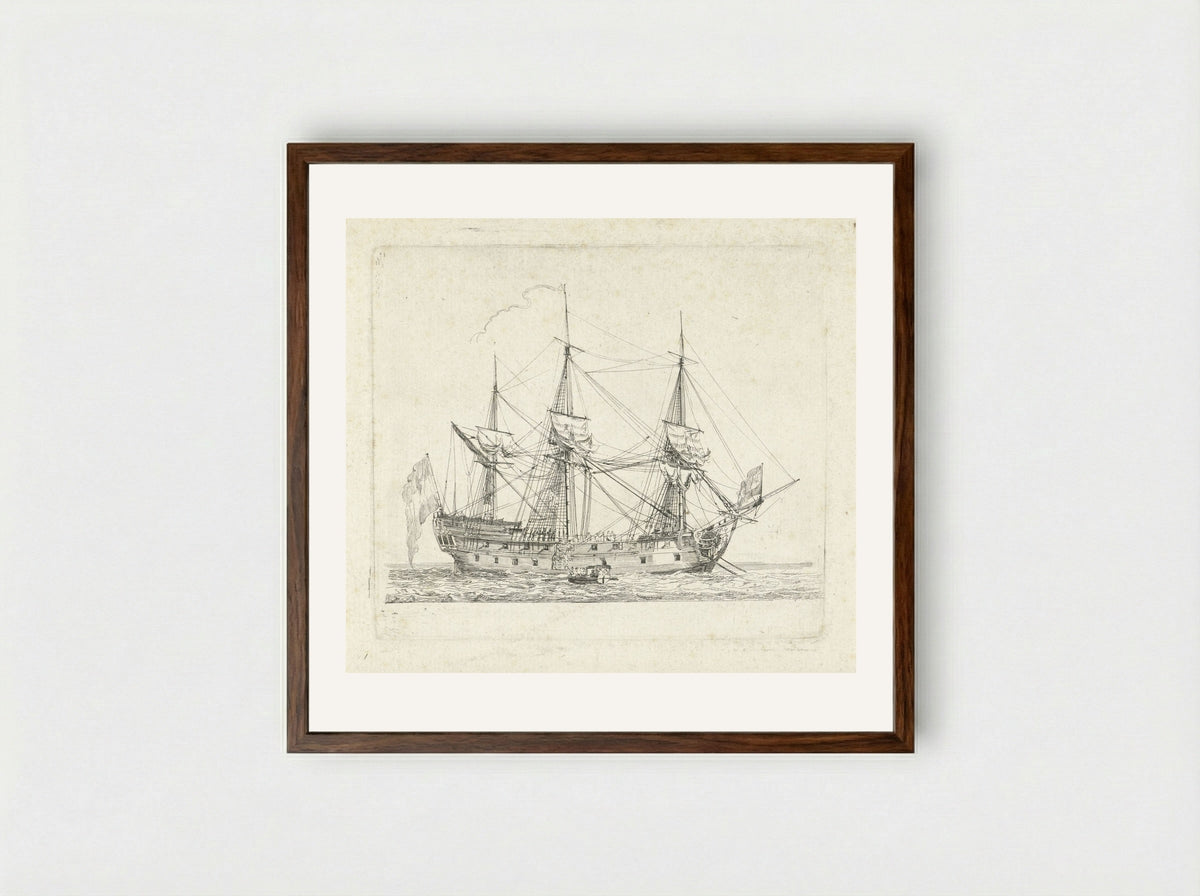 Schip van de VOC - Gerrit Groenewegen - Framed Print Dark Wood