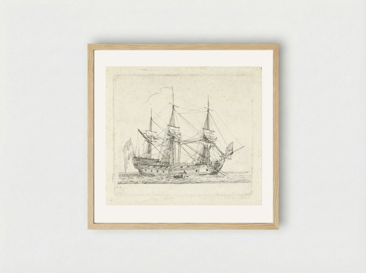 Schip van de VOC - Gerrit Groenewegen - Framed Print Wood