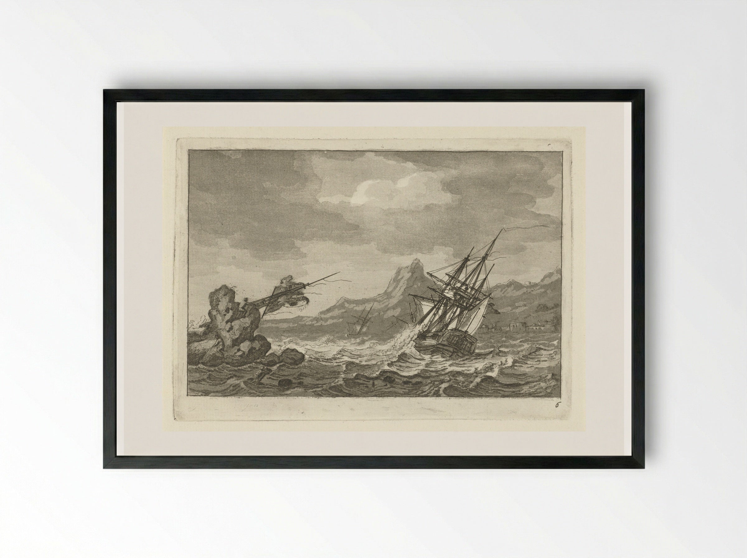 Schipbreuk - Gerrit Groenewegen - Framed Print Black