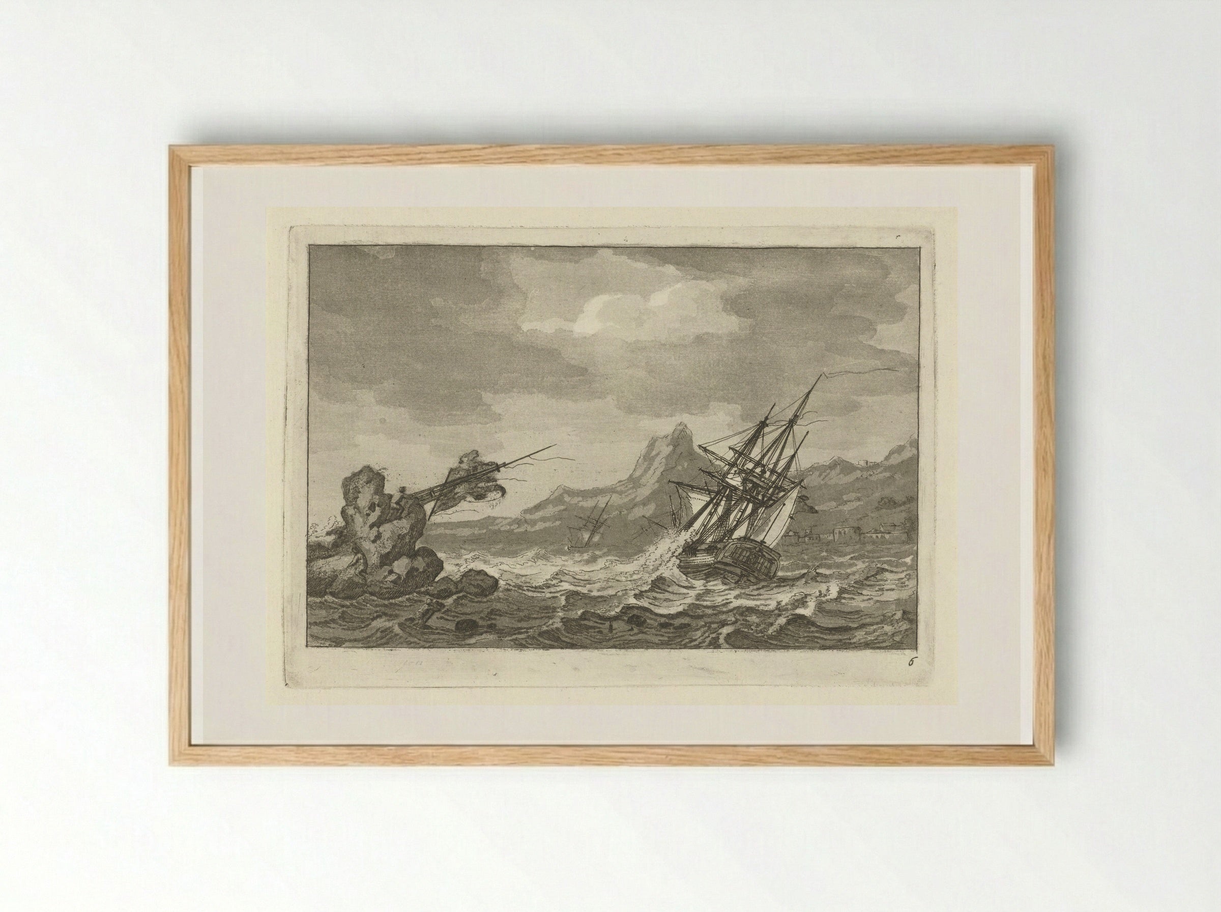 Schipbreuk - Gerrit Groenewegen - Framed Print Wood