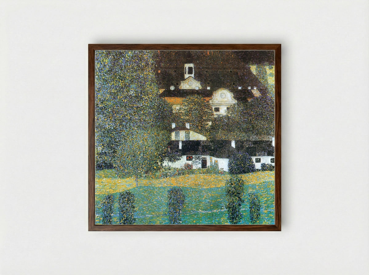 Schloss Kammer am Attersee, II - Gustav Klimt - Framed Print Dark Wood