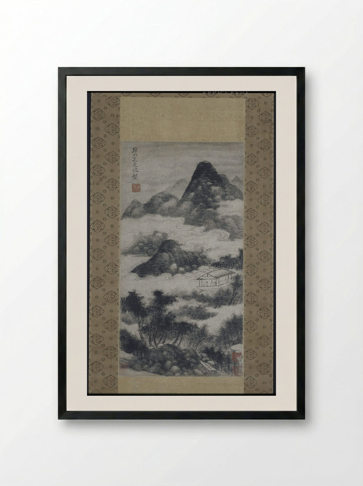 Scholar in Landscape - Gao Kekong - Framed Print Black