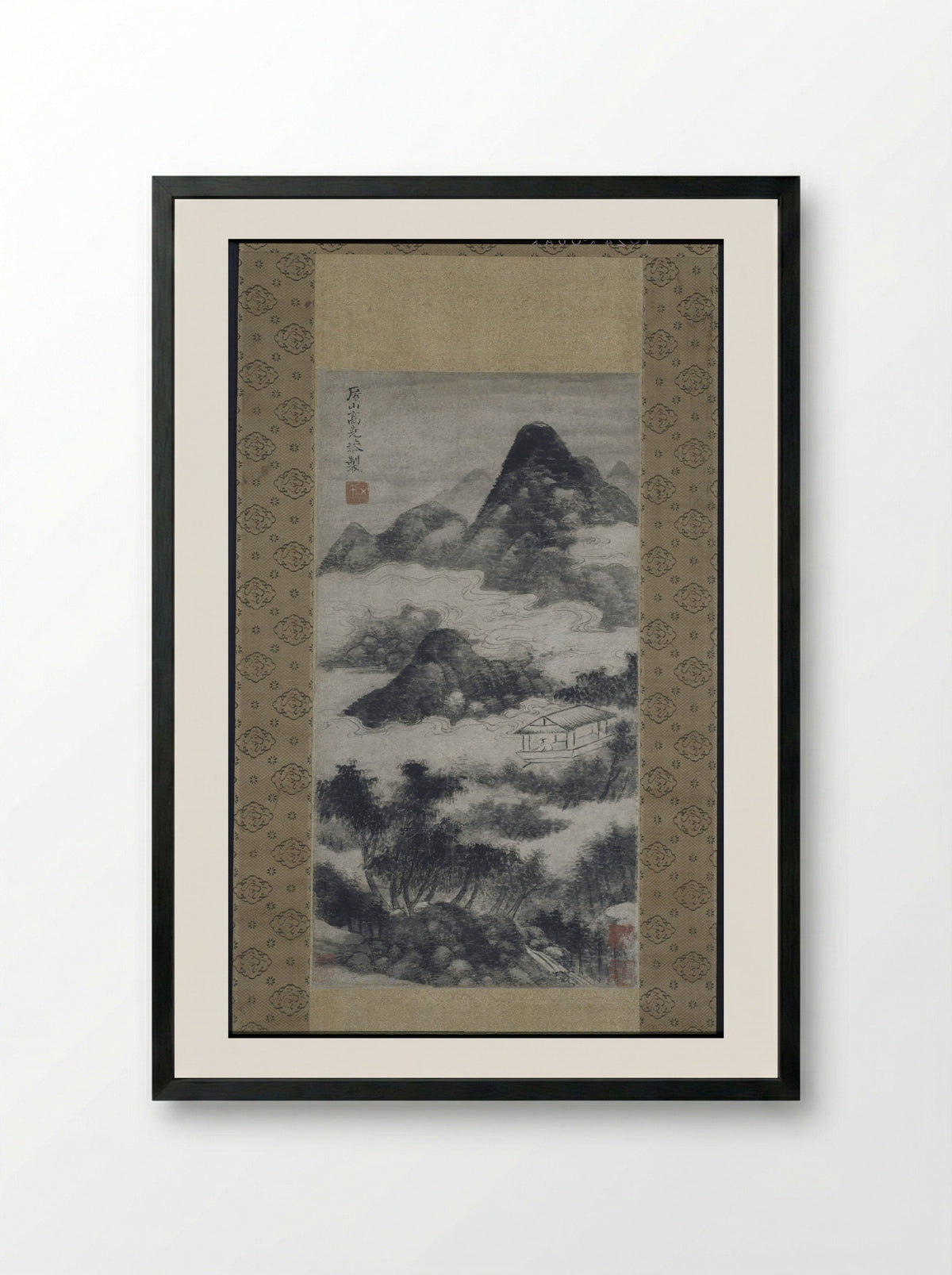 Scholar in Landscape - Gao Kekong - Framed Print Black