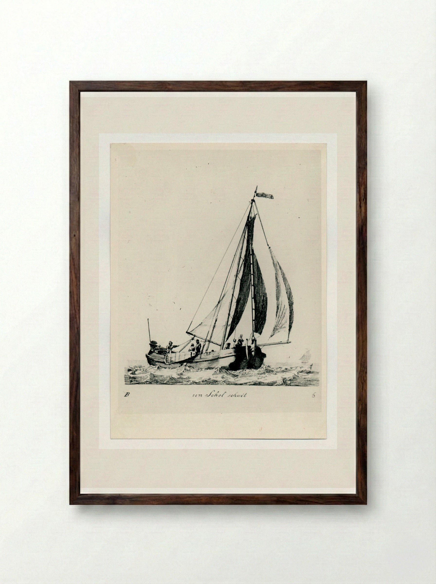 Scholschuit (Plaice Boat) - Gerrit Groenewegen - Framed Print Dark Wood