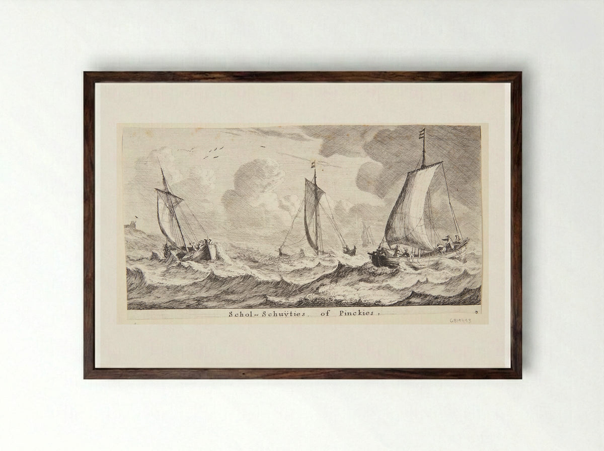 Scholschuiten - Reinier Nooms - Framed Print Dark Wood