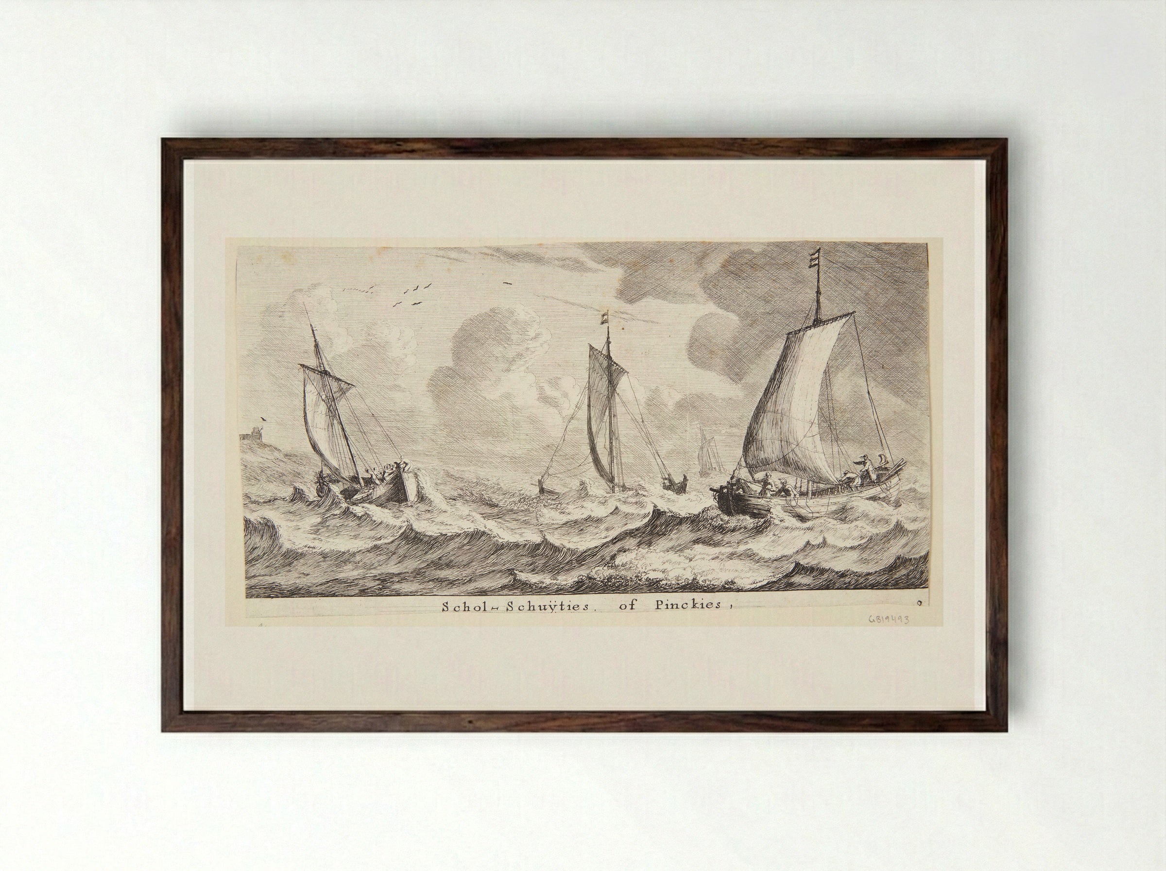 Scholschuiten - Reinier Nooms - Framed Print Dark Wood