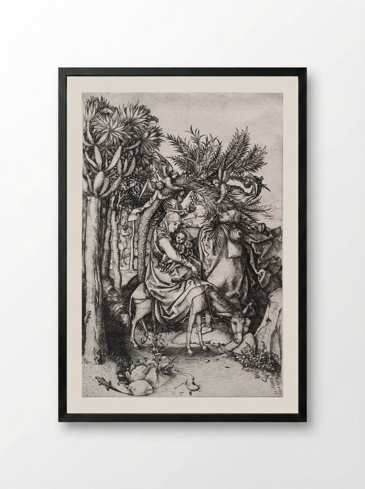 The Flight into Egypt - Martin Schongauer - Framed Print Black [HQ d11a330e4399]