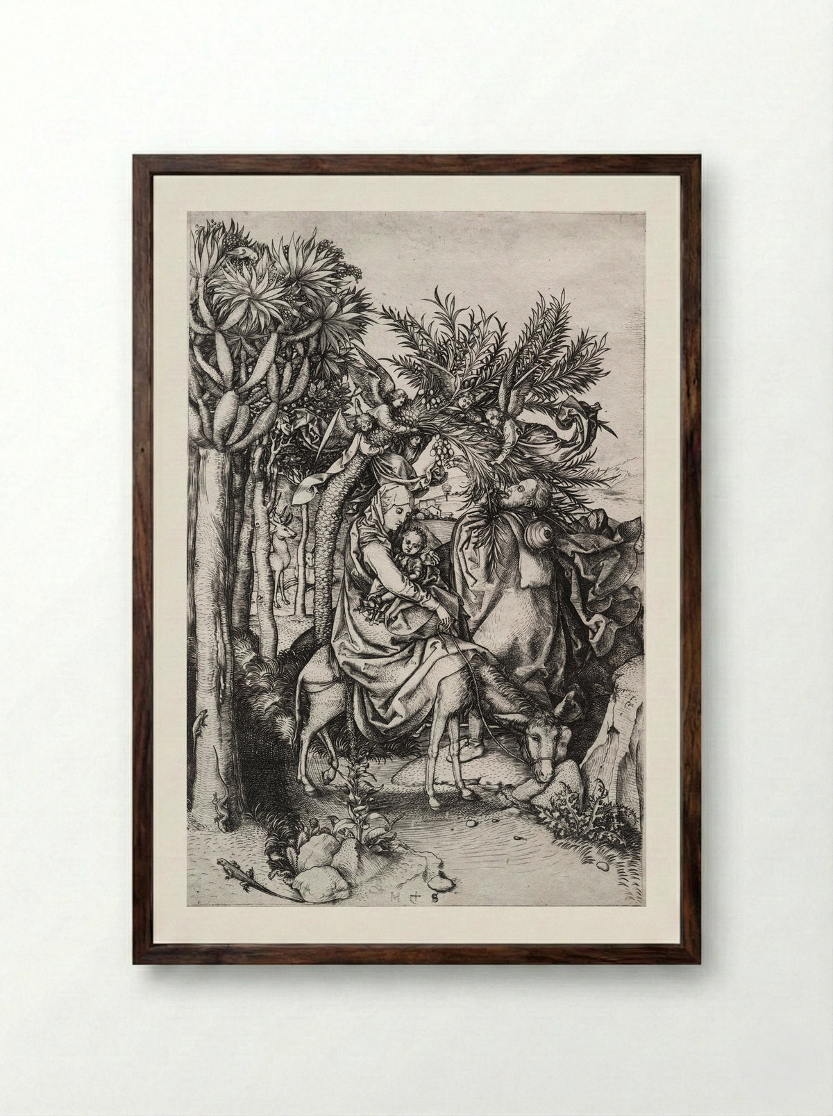 The Flight into Egypt - Martin Schongauer - Framed Print Dark Wood [HQ d11a330e4399]