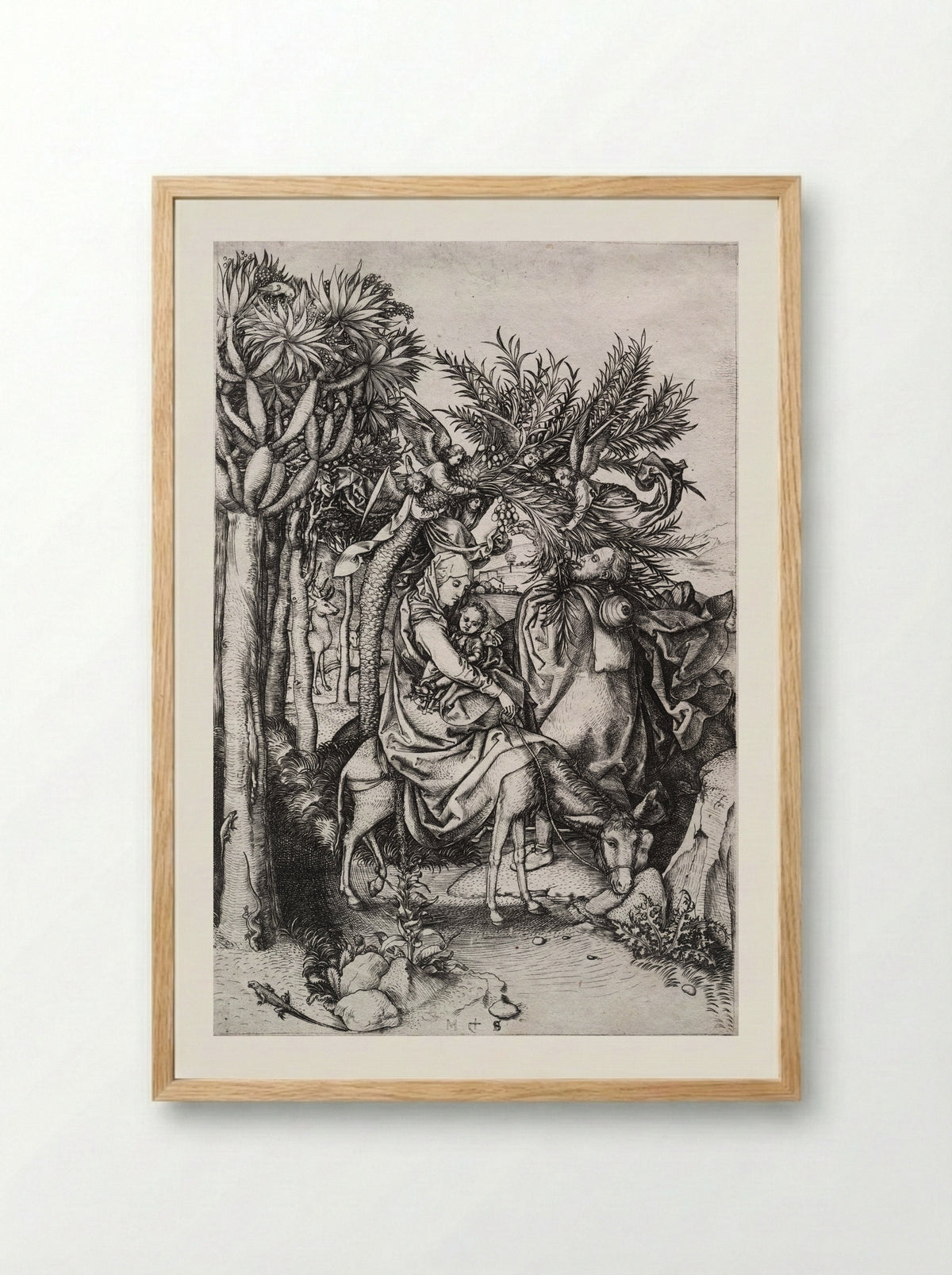 The Flight into Egypt - Martin Schongauer - Framed Print Wood [HQ d11a330e4399]