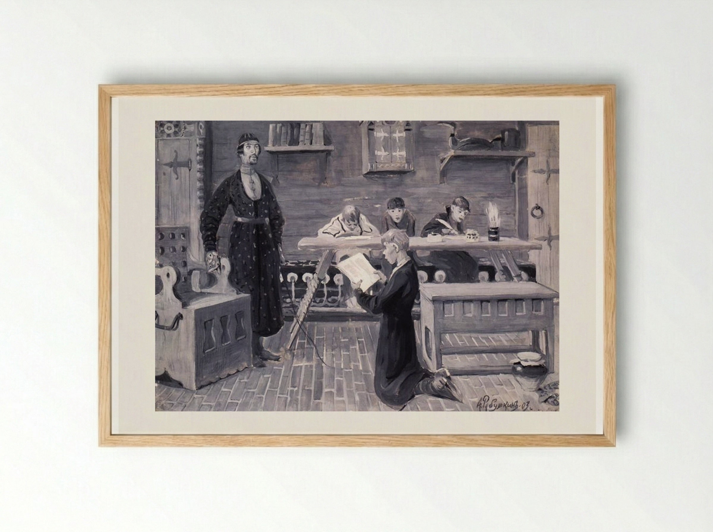 School of the XVII Century - Andrei Ryabushkin - Framed Print Wood