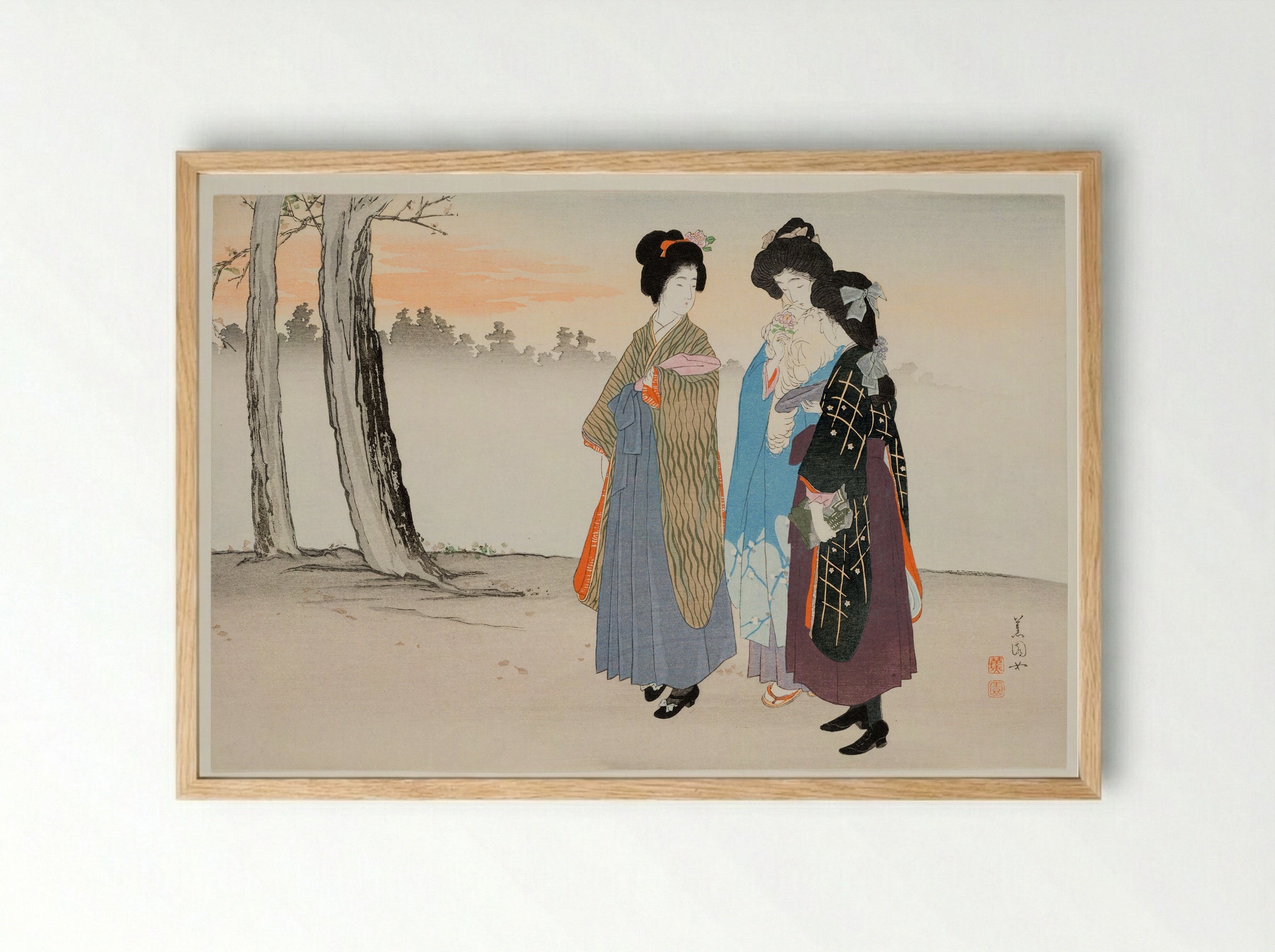 Schoolgirls Homeward Bound - Ikeda Shōen - Framed Print Wood