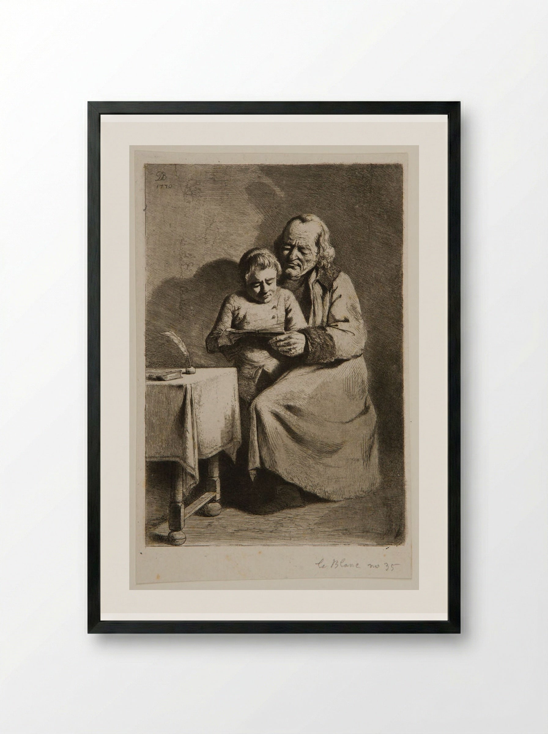 Schoolmaster - Jean-Jacques de Boissieu - Framed Print Black