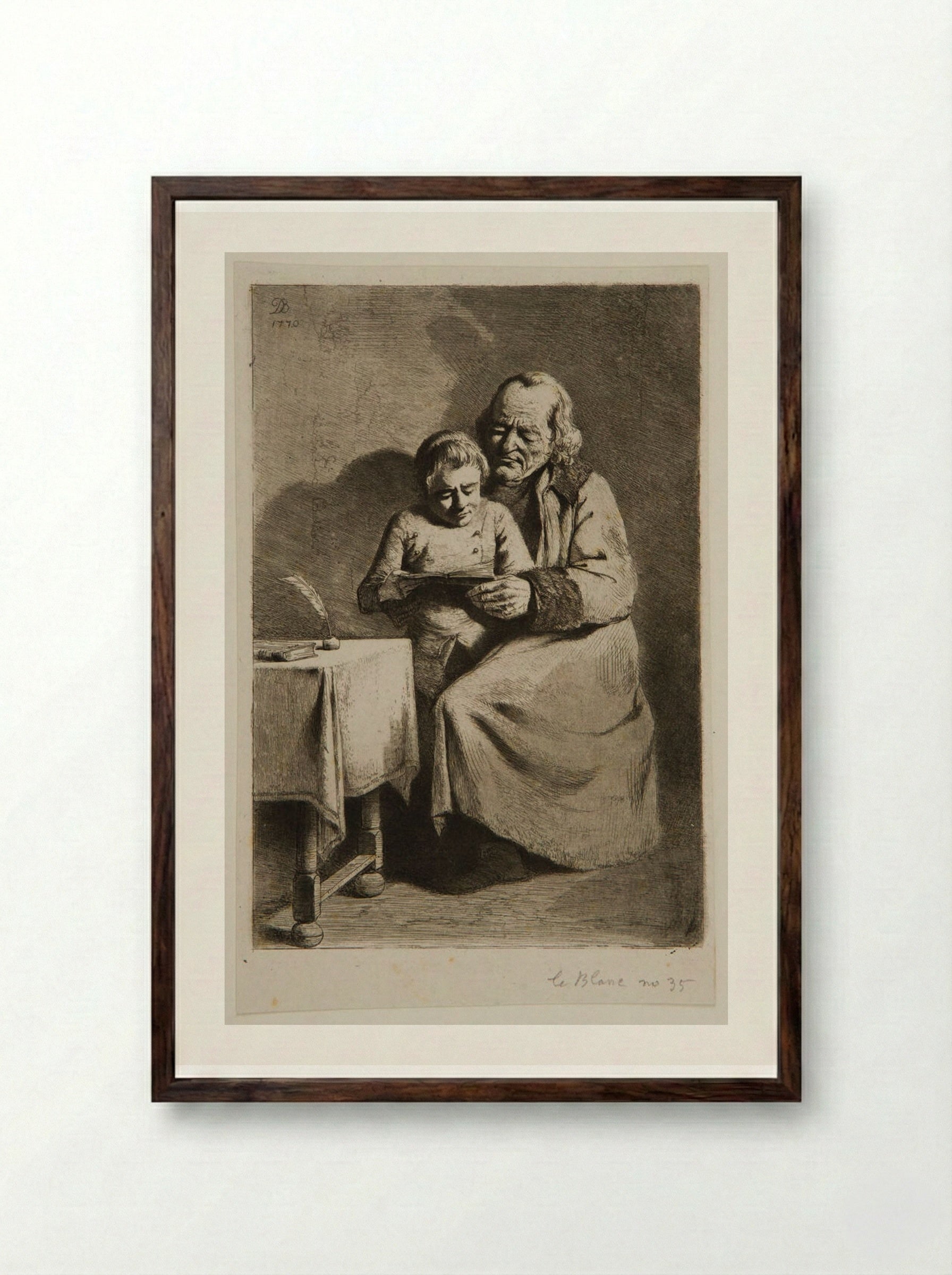 Schoolmaster - Jean-Jacques de Boissieu - Framed Print Dark Wood