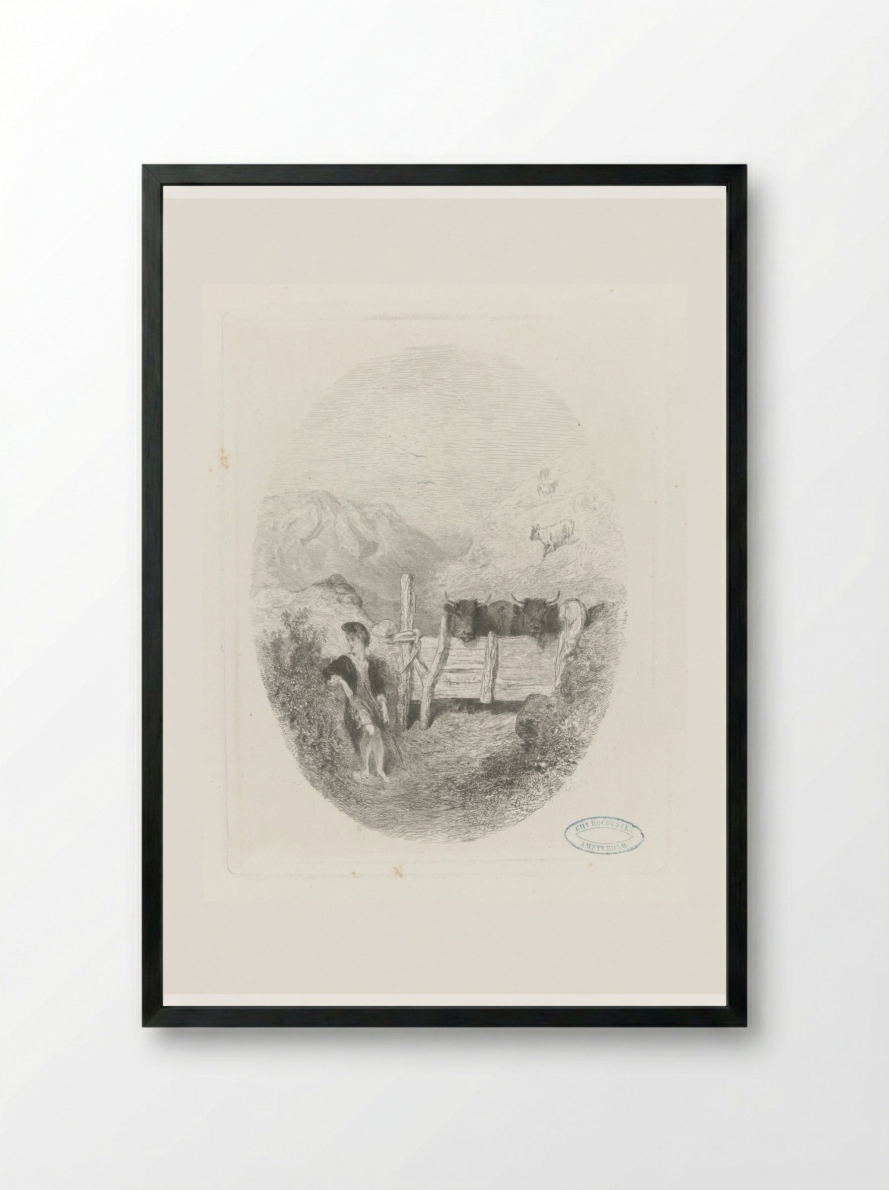 Schotse herder - Charles Rochussen - Framed Print Black