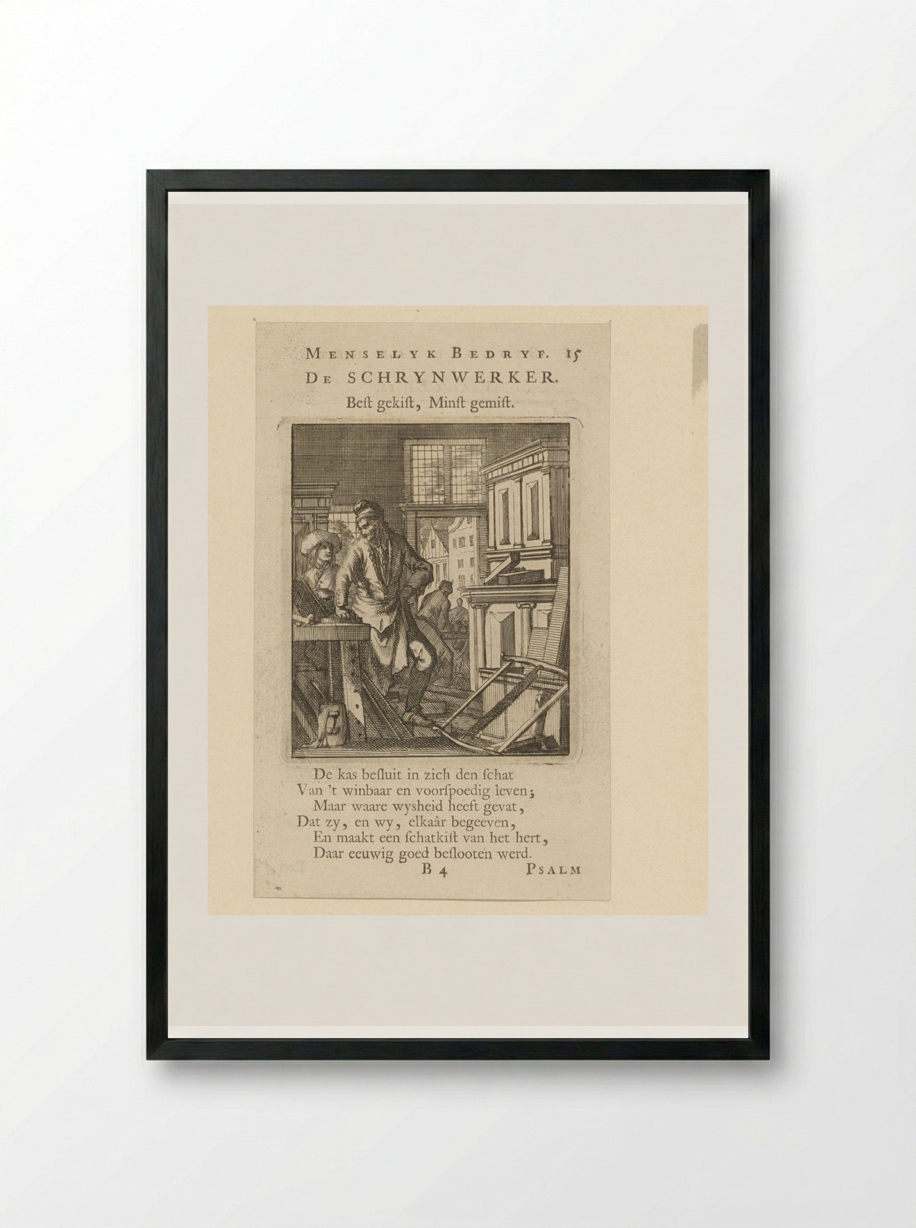 Schrijnwerker (The Cabinetmaker) - Cornelis van der Sys - Framed Print Black