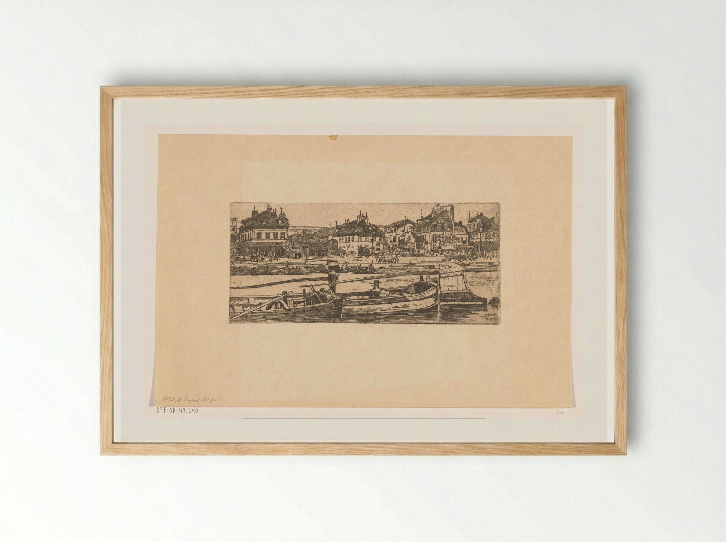 Schuiten in de Seine in Parijs - Pieter Dupont - Framed Print Wood