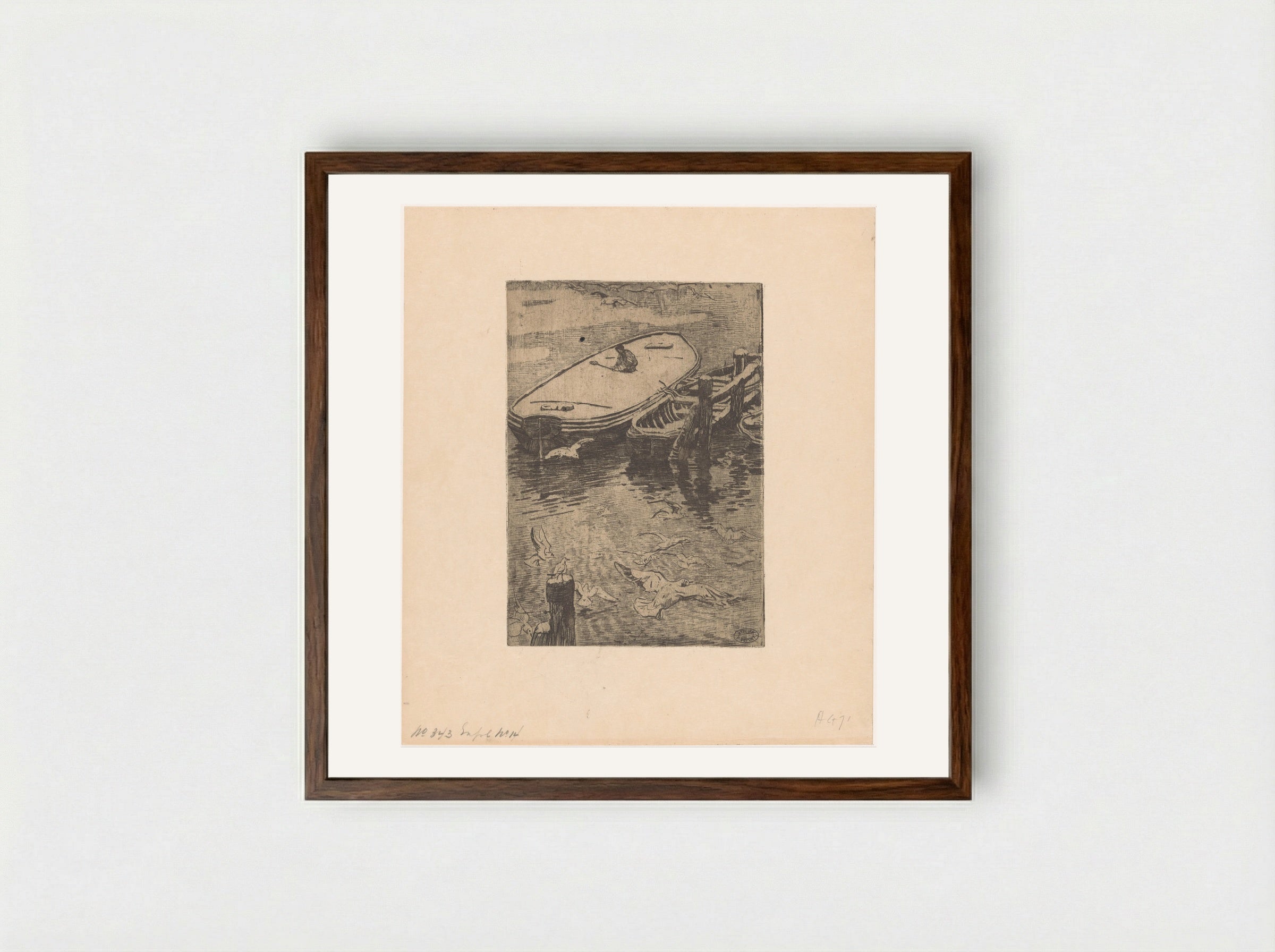 Schuiten in de winter - Pieter Dupont - Framed Print Dark Wood