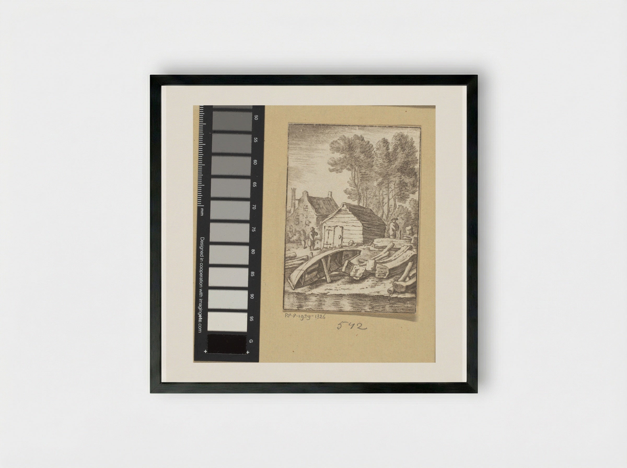 Schuitenmakerswerf - Cornelis Ploos van Amstel - Framed Print Black