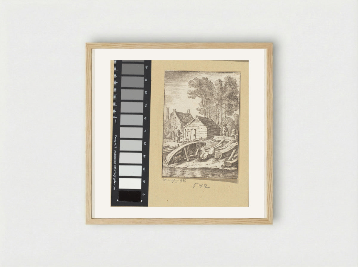 Schuitenmakerswerf - Cornelis Ploos van Amstel - Framed Print Wood