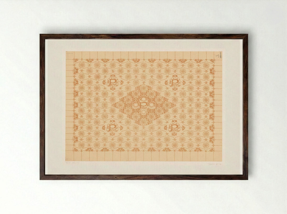 Schutblad voor het boek Naamloze Vennootschap Philips' Gloeilampenfabrieken 1891-1916 - Theo Nieuwenhuis - Framed Print Dark Wood