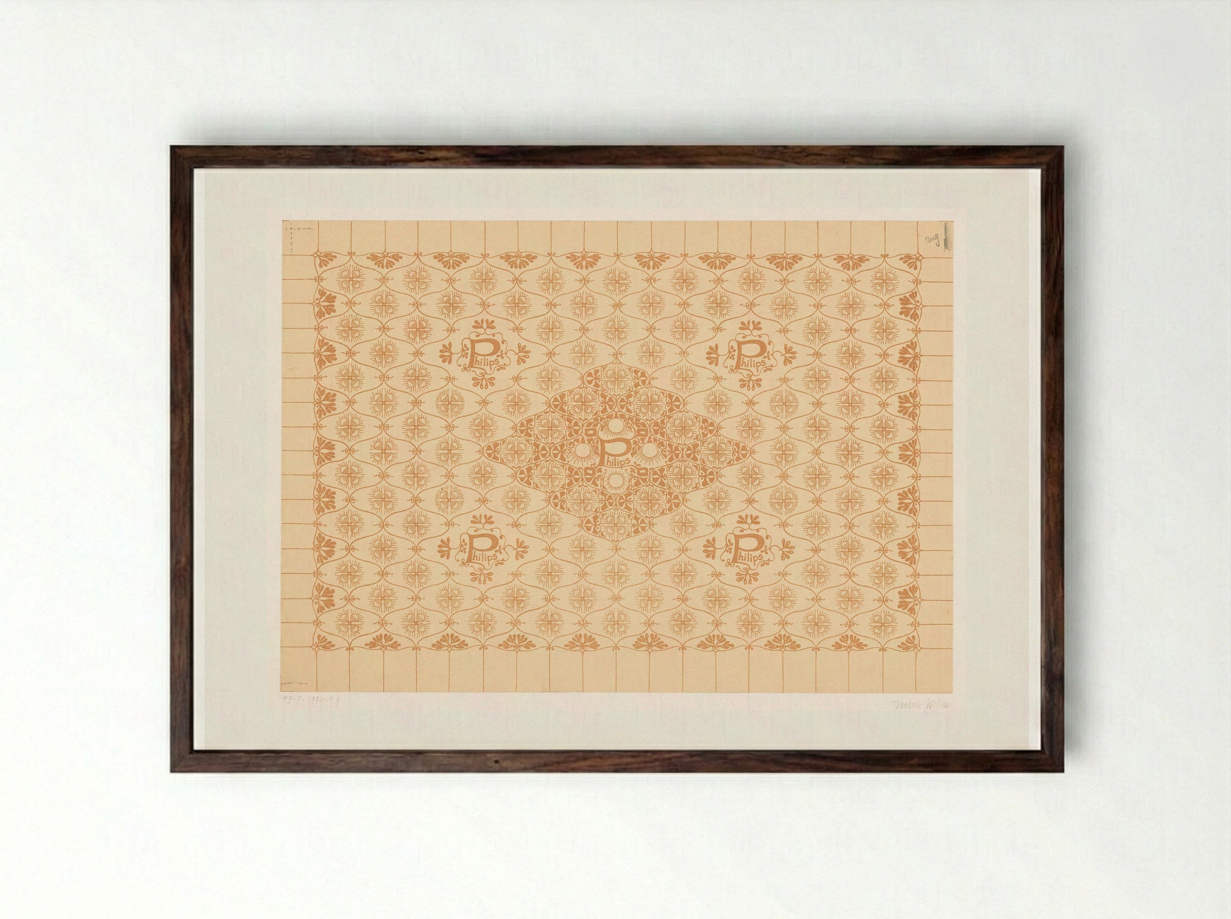Schutblad voor het boek Naamloze Vennootschap Philips' Gloeilampenfabrieken 1891-1916 - Theo Nieuwenhuis - Framed Print Dark Wood