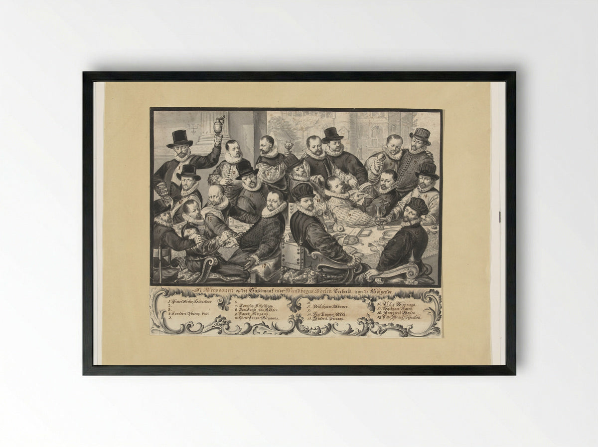 Schuttersstuk met Pieter Dircksz. Hasselaer - Jacob Colijn - Framed Print Black