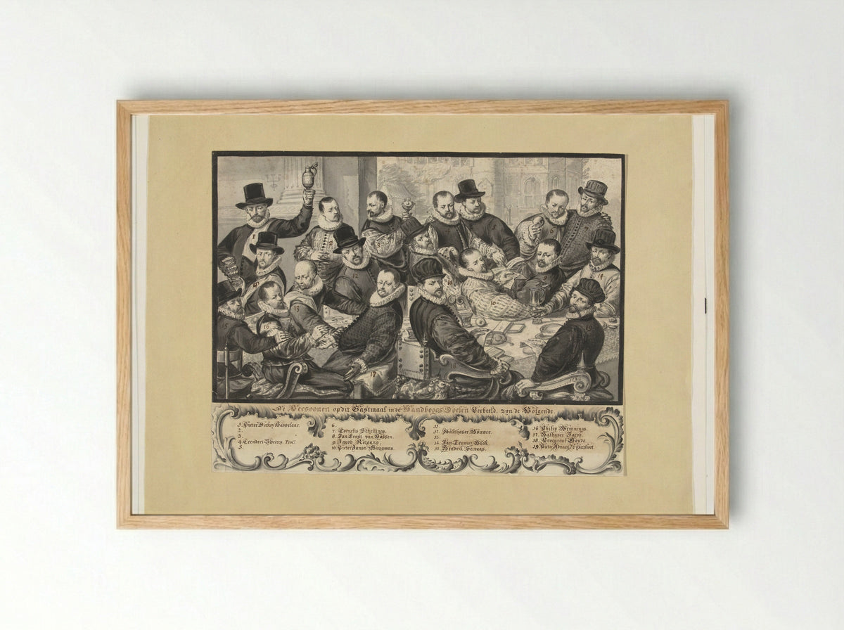 Schuttersstuk met Pieter Dircksz. Hasselaer - Jacob Colijn - Framed Print Wood