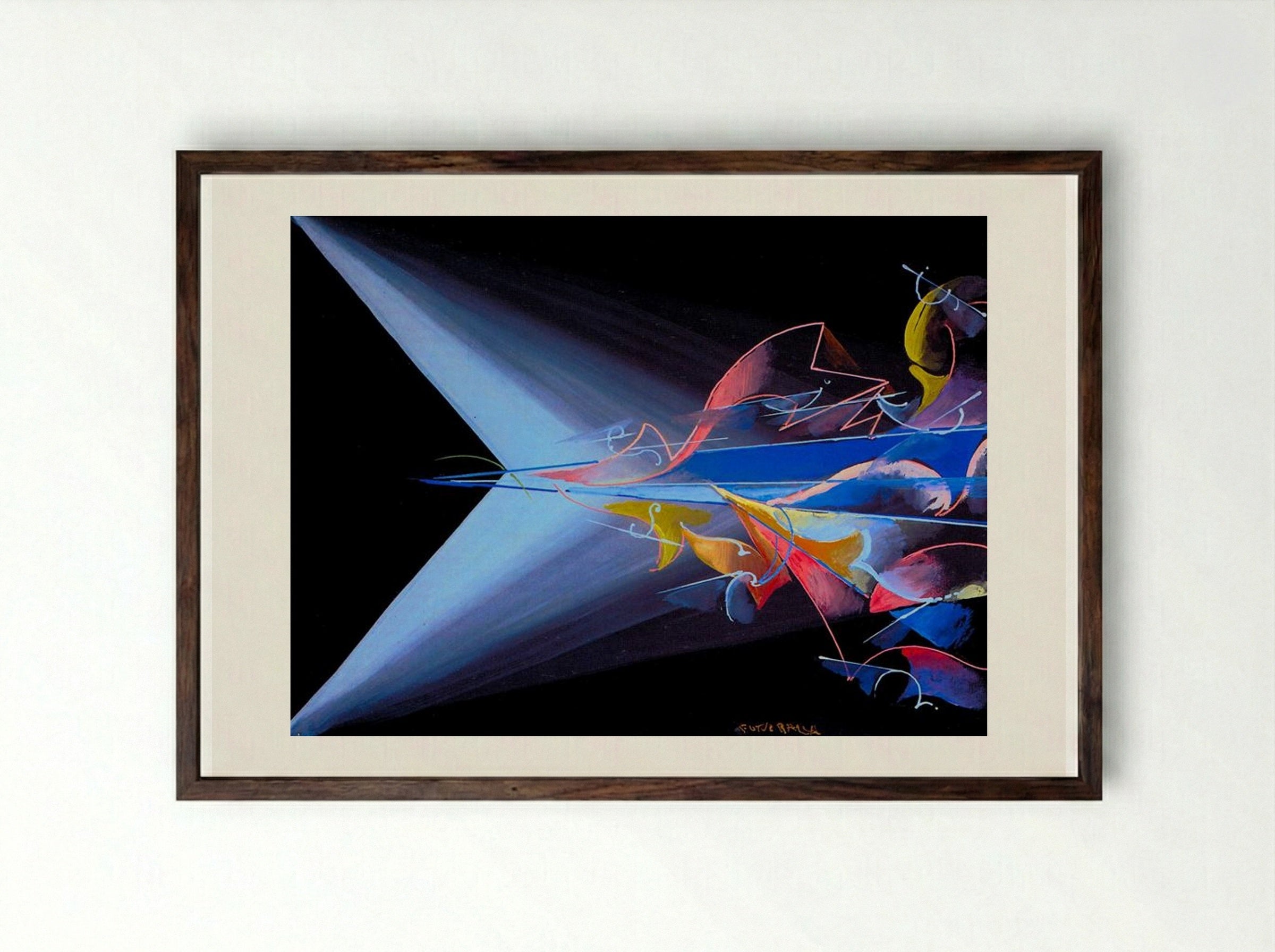 Science against Obscurantism - Giacomo Balla - Framed Print Dark Wood