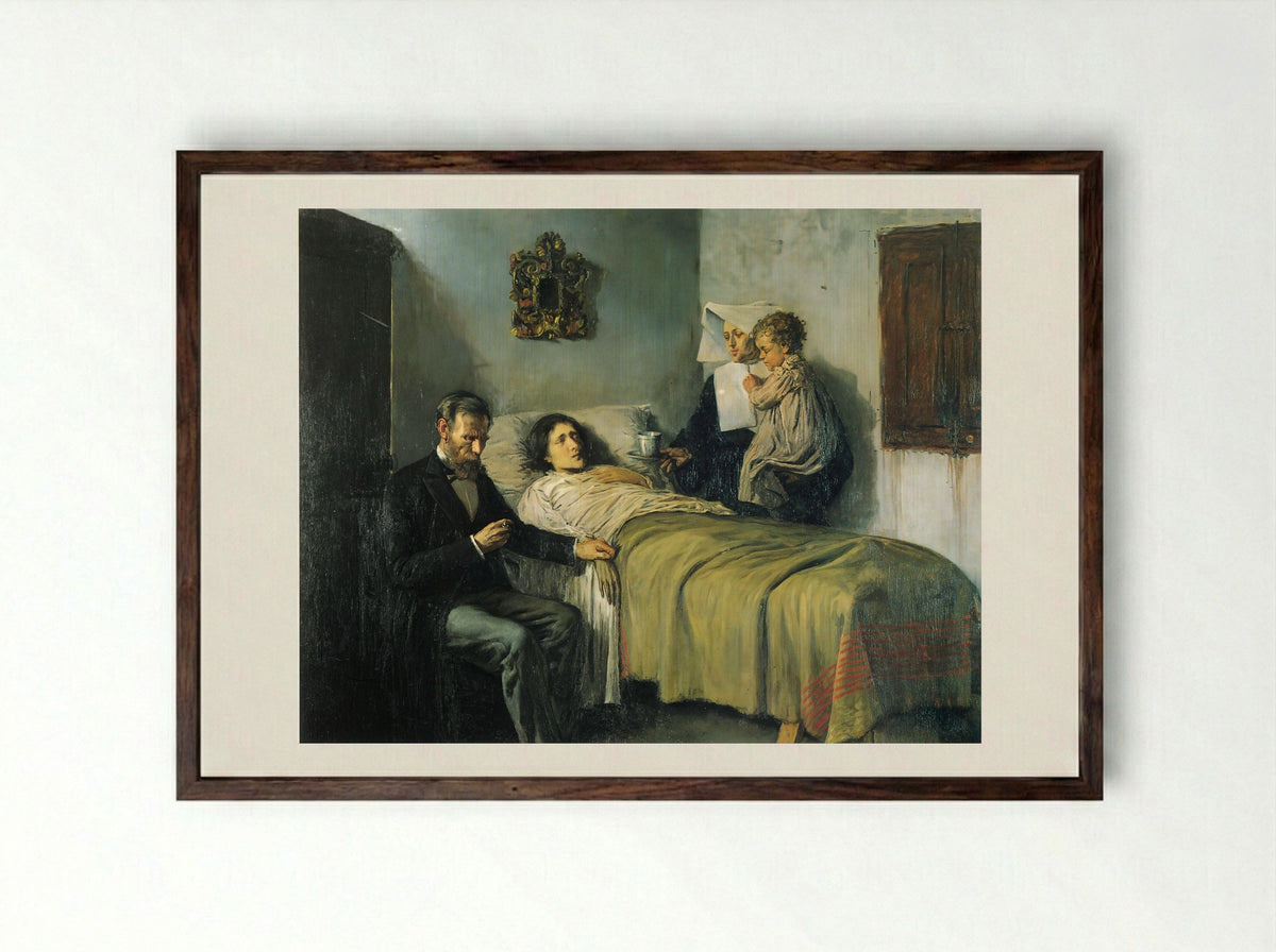 Science and Charity - Pablo Picasso - Framed Print Dark Wood