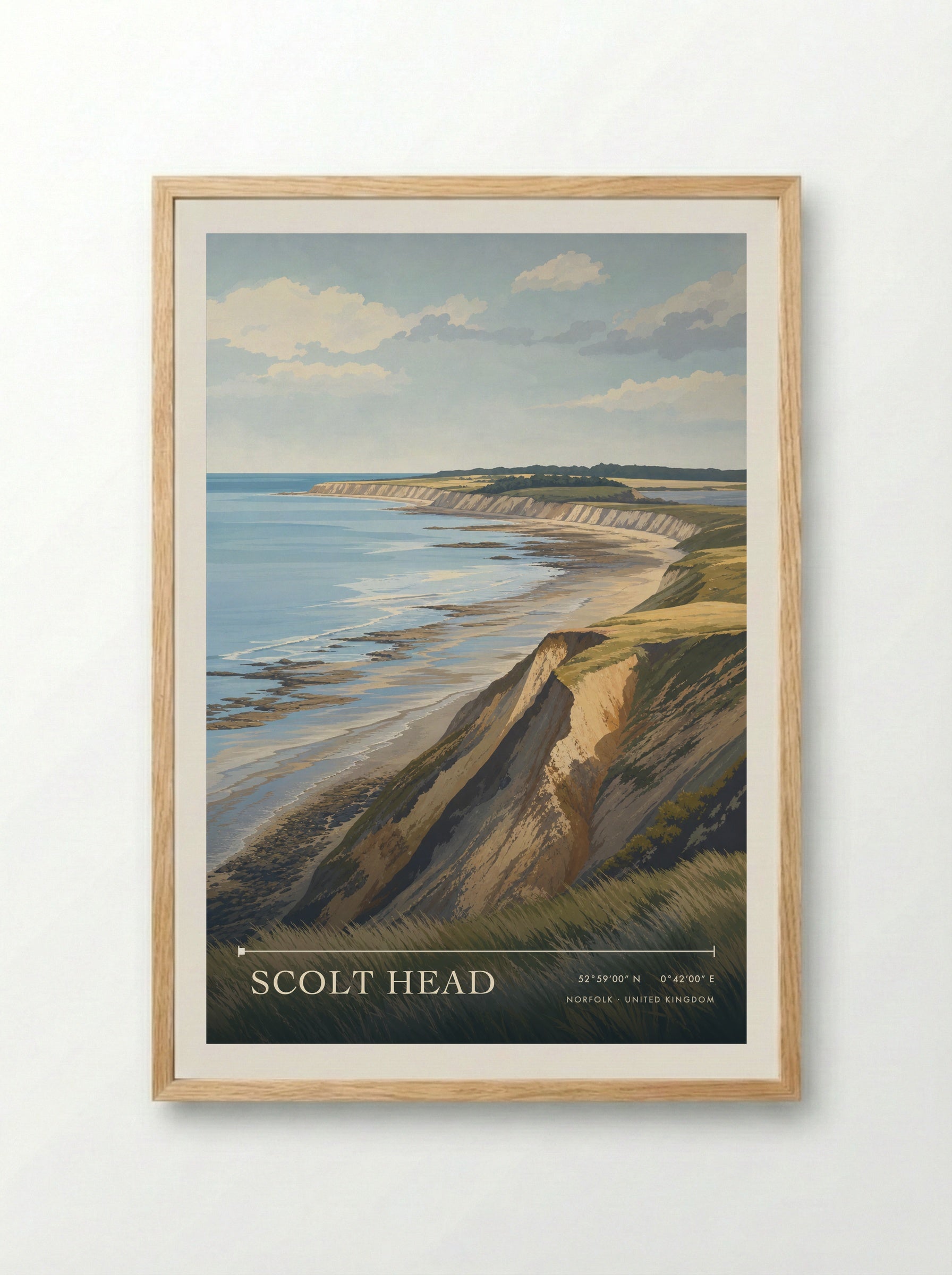 Scolt Head Norfolk United Kingdom Travel Poster - Framed Print Wood