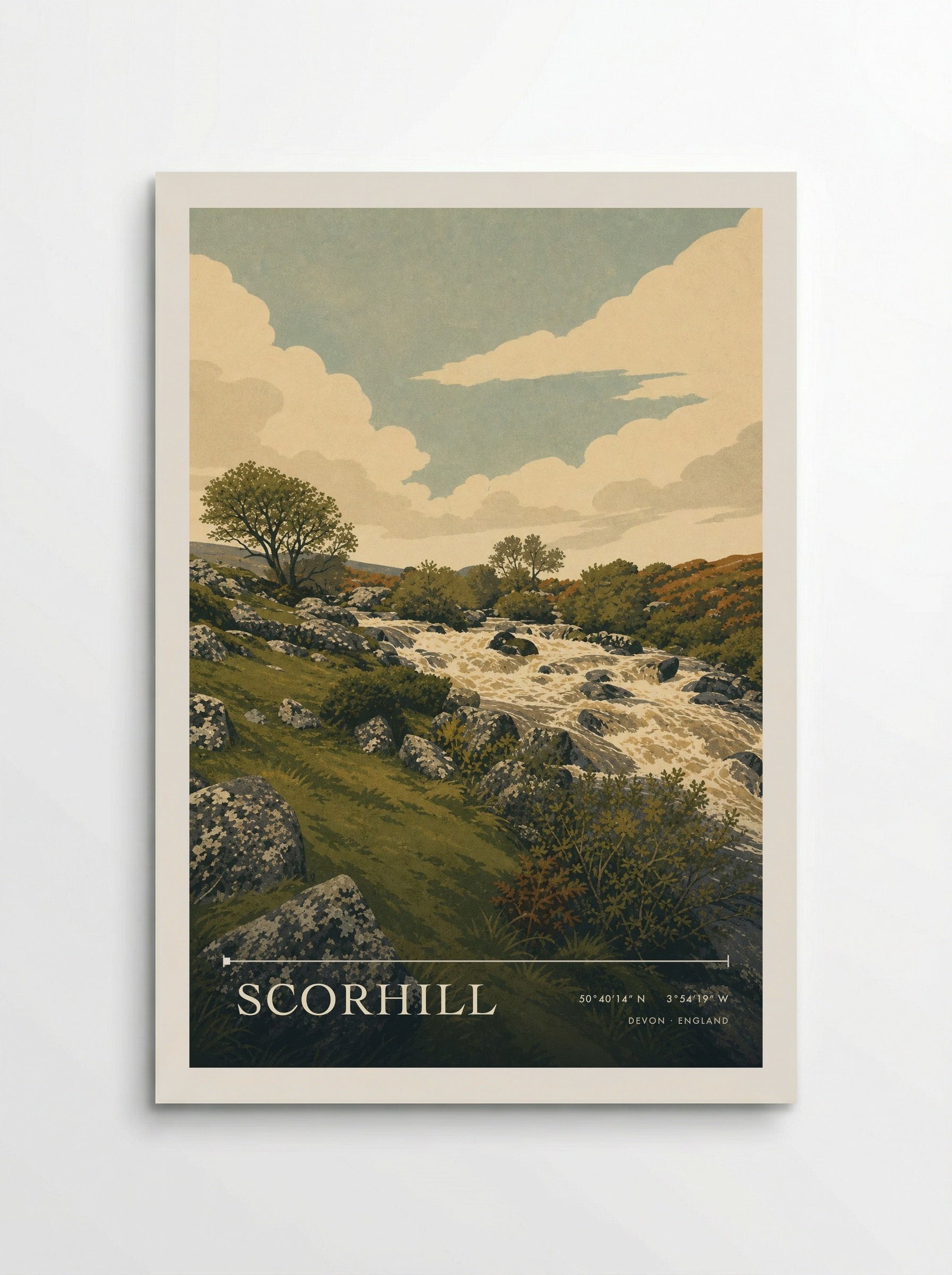 Scorhill Devon England Travel Poster - Poster