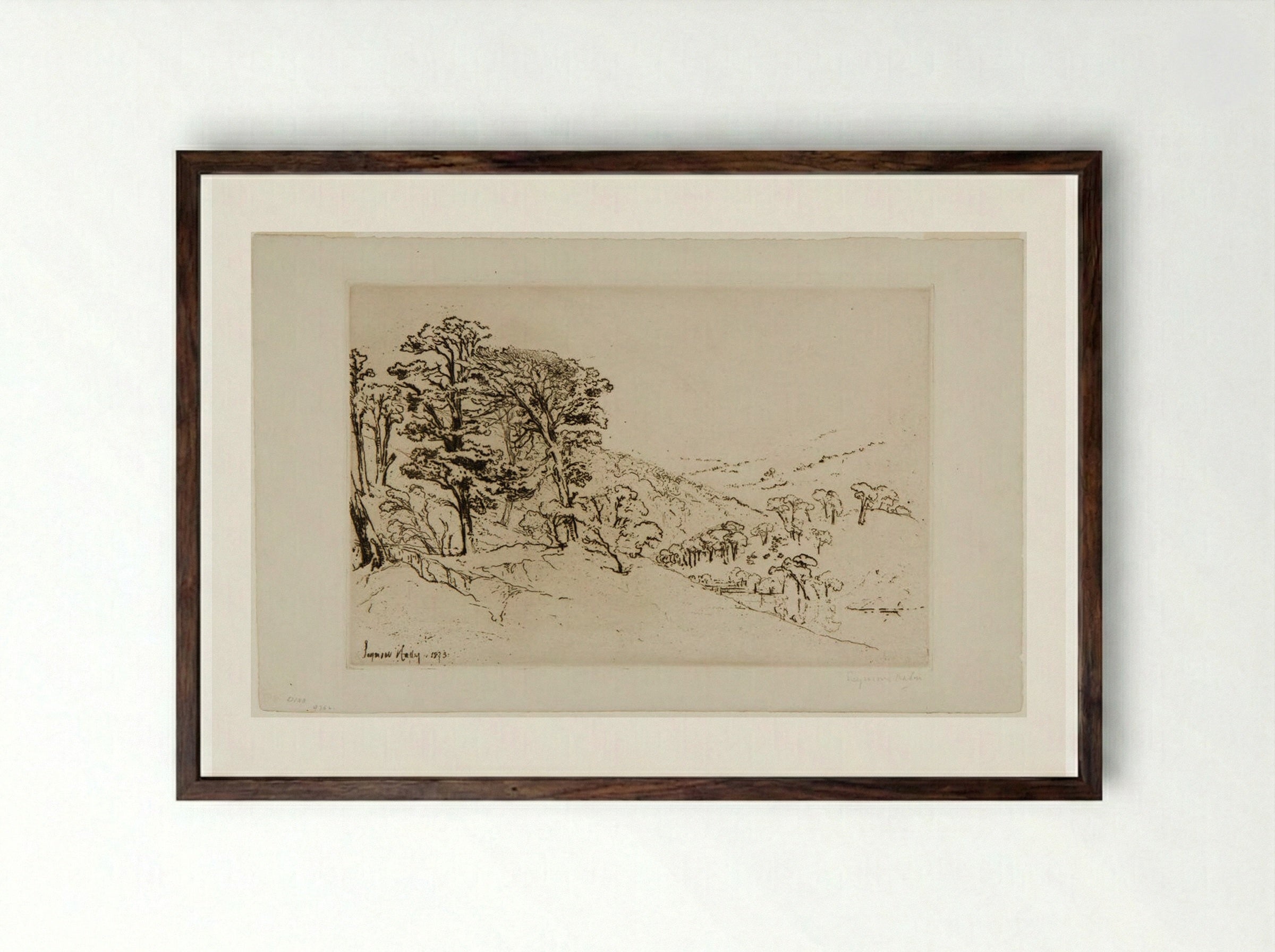 Scotch Firs, Inveroran - Francis Seymour Haden - Framed Print Dark Wood