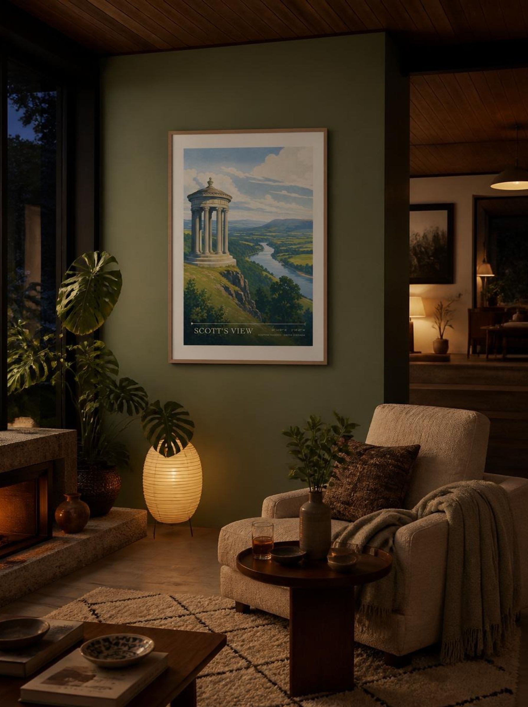 Scott's View Scottish Borders United Kingdom Travel Poster - Lifestyle