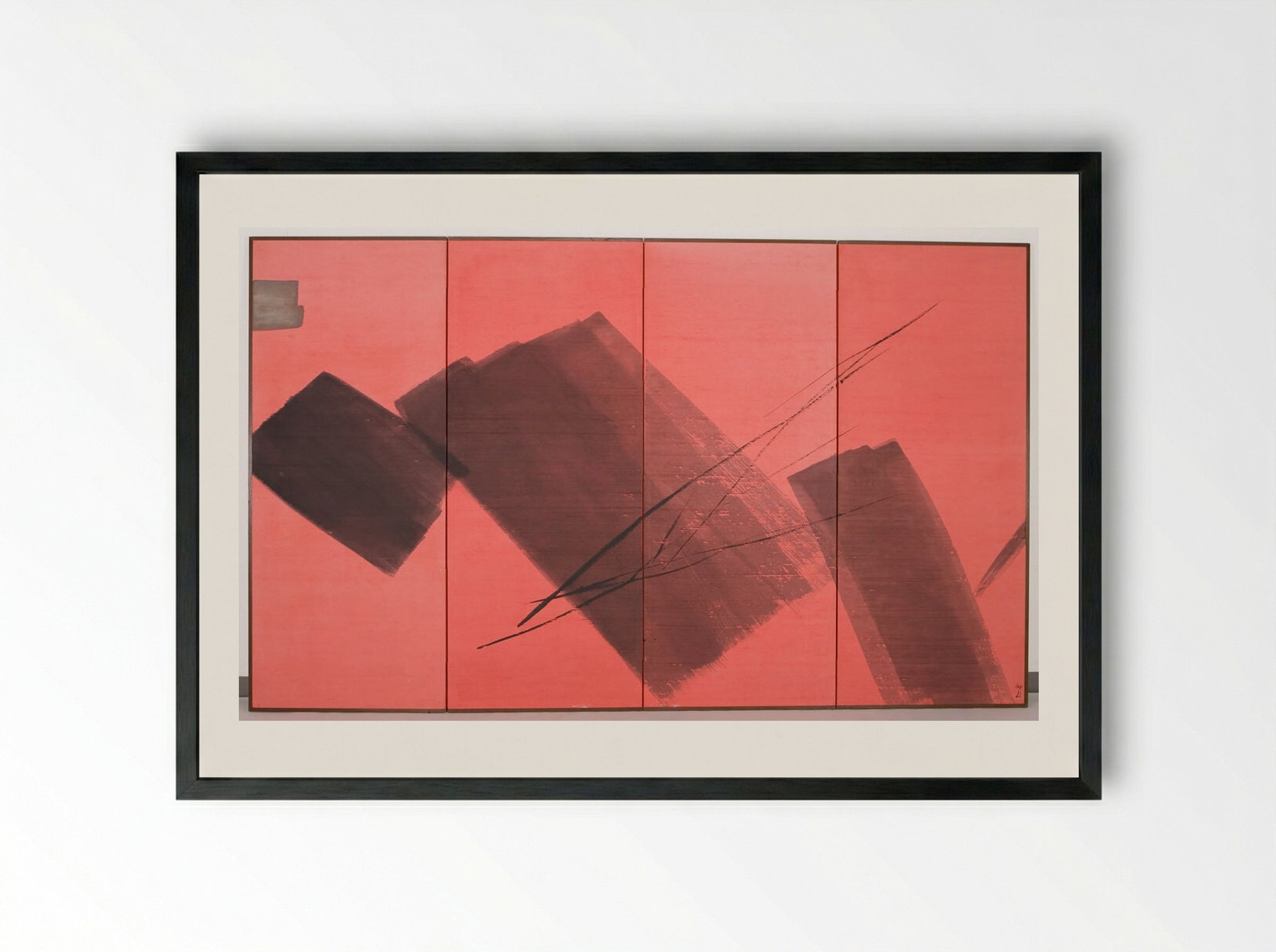 Screen with Abstract Designs - Shinoda Tōkō - Framed Print Black
