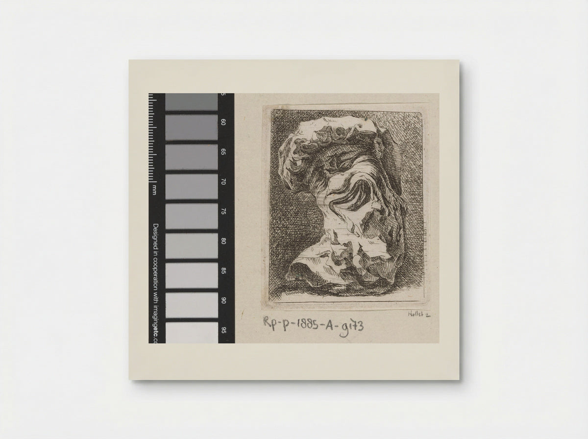Sculptuur van een groteske kop - Johann Franz Ermels - Poster