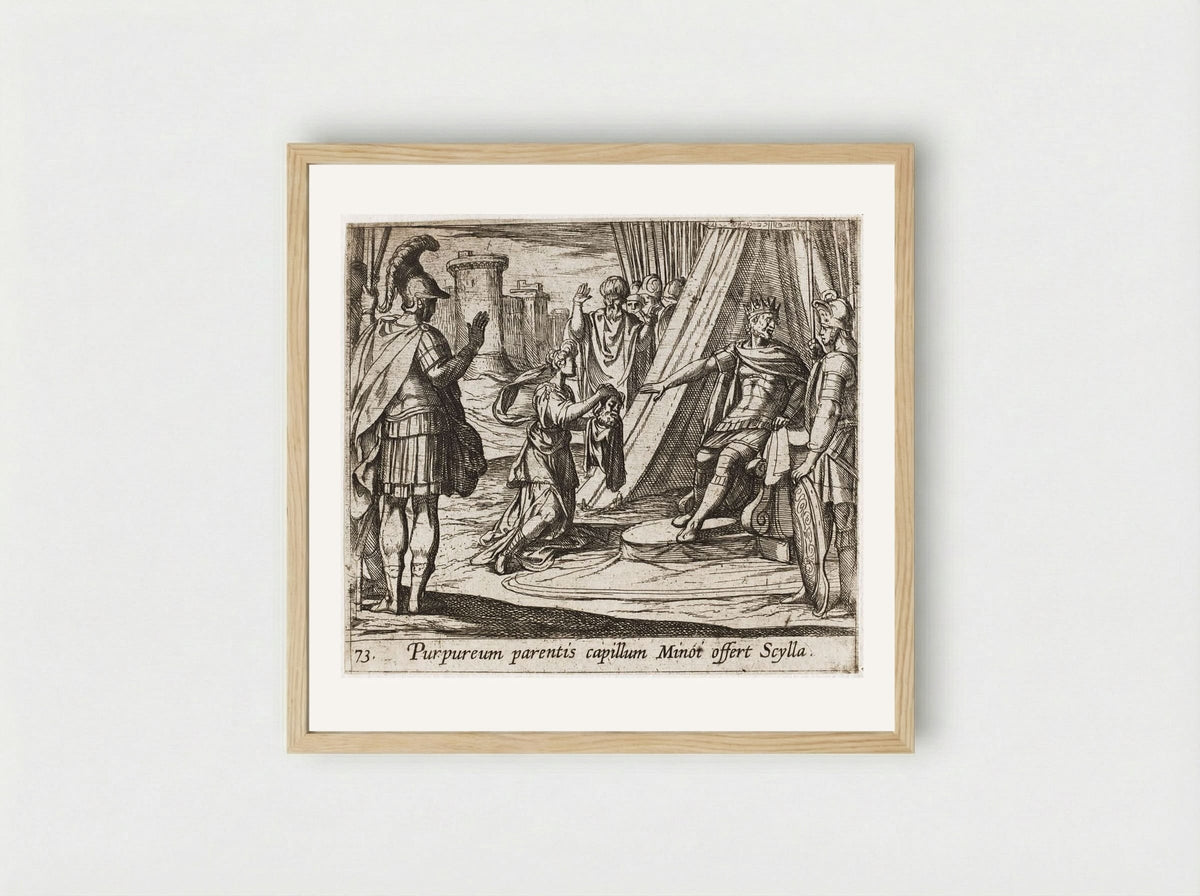 Scylla Rejected by Minos after Destroying Her Father - Antonio Tempesta - Framed Print Wood