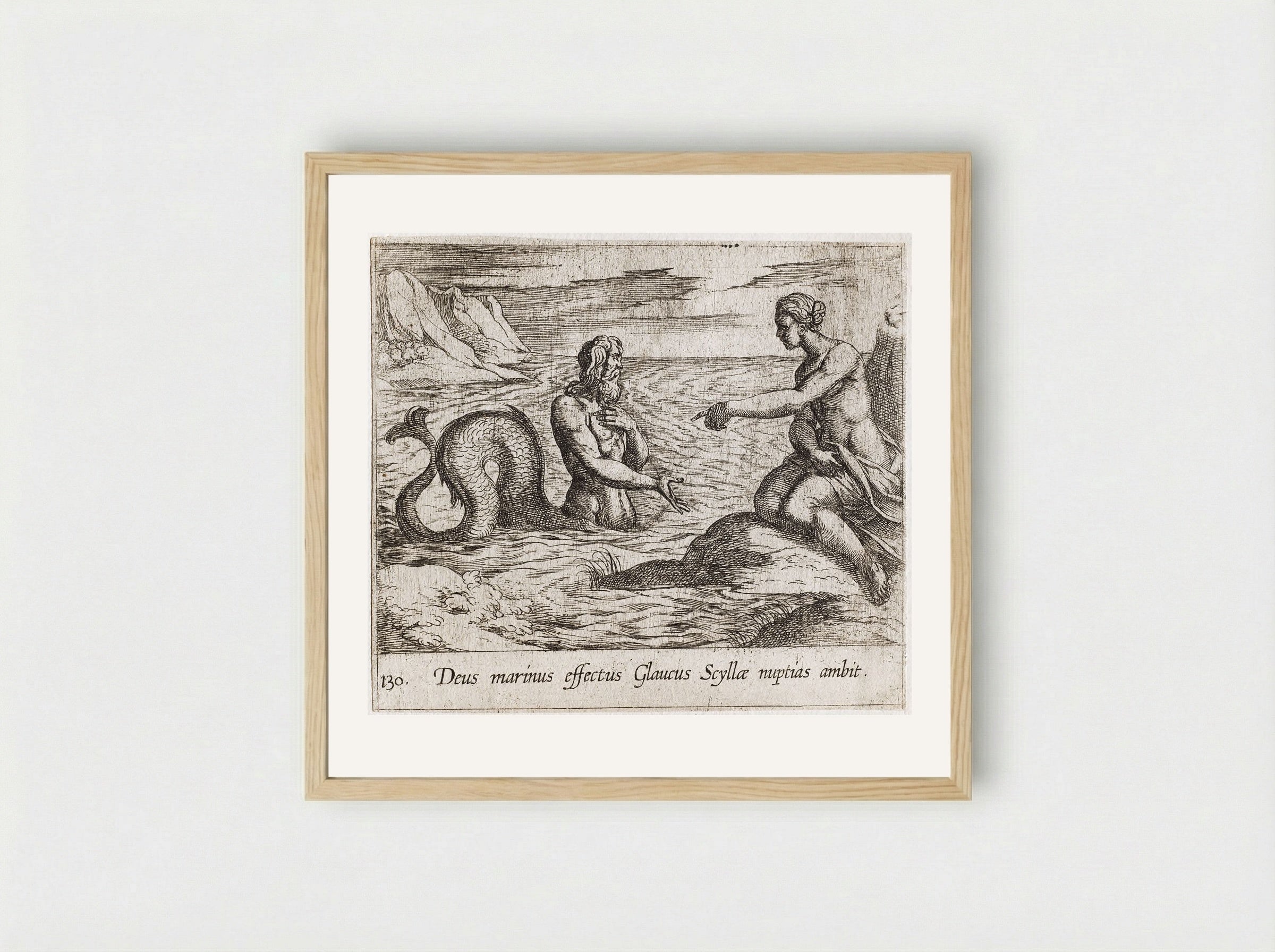 Scylla and Glaucus - Antonio Tempesta - Framed Print Wood