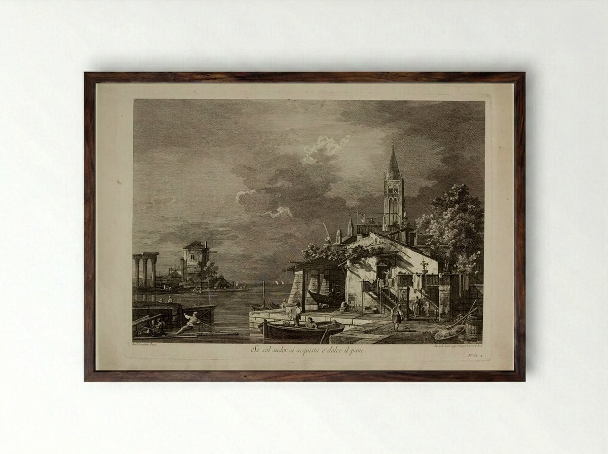 Se col sudor si acquista e dolce il pane - Fabio Berardi - Framed Print Dark Wood