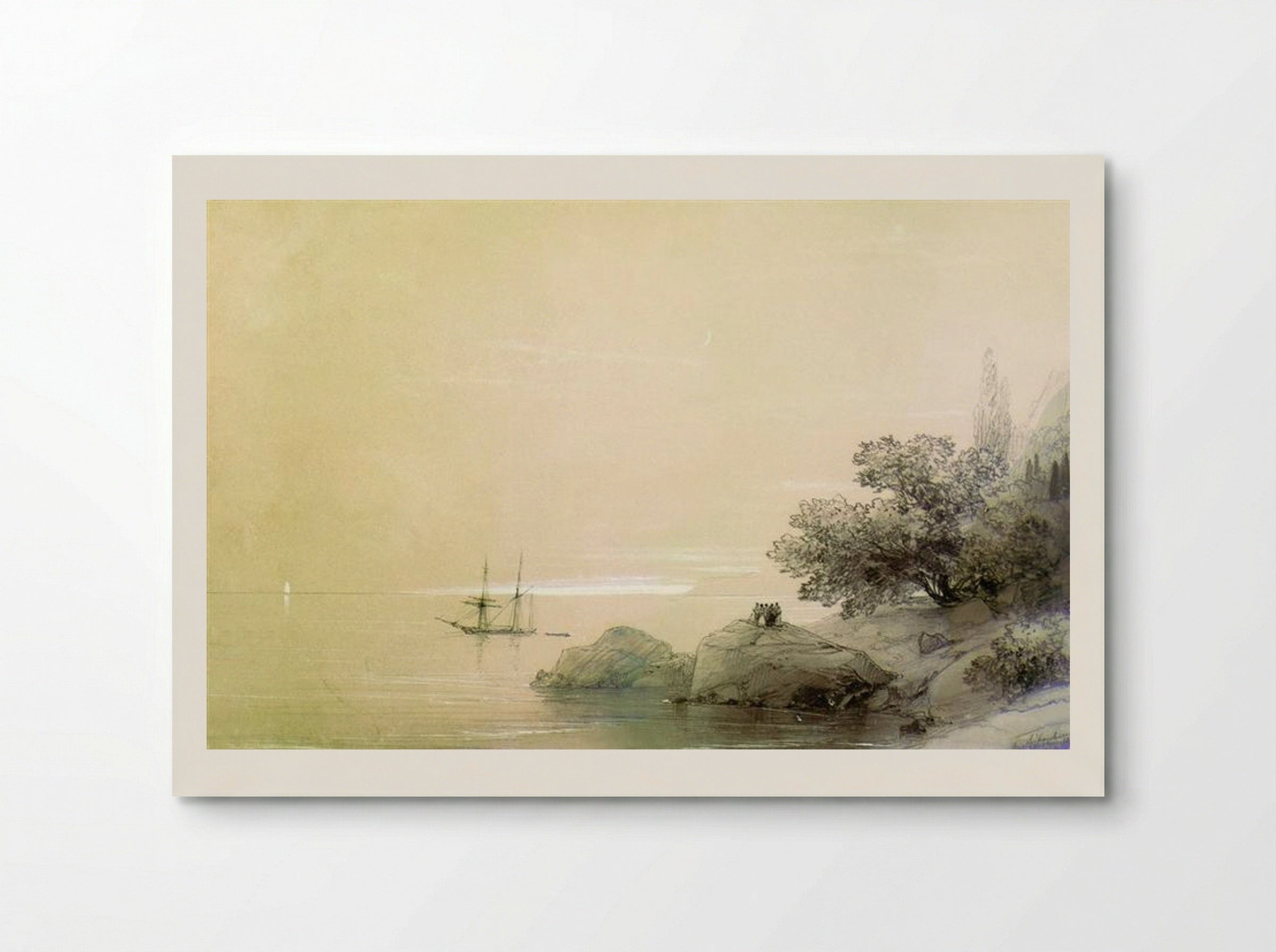 Sea against a rocky shore - Ivan Aivazovsky - Poster