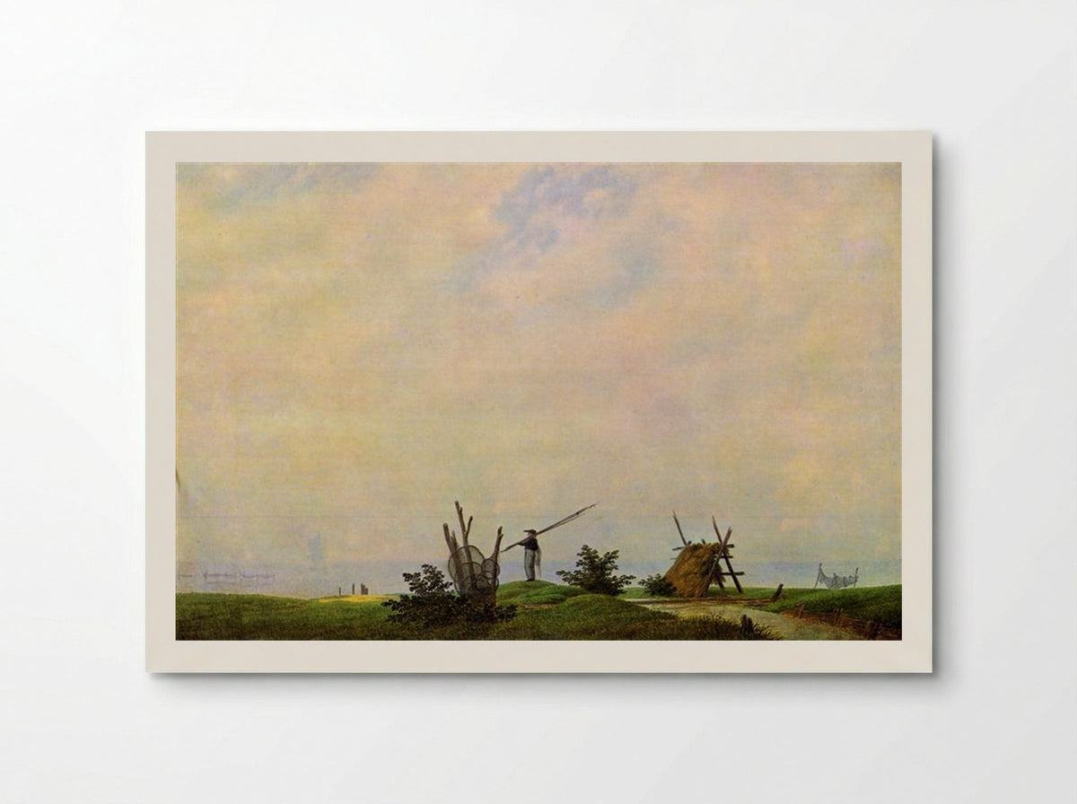 Sea beach with fisherman - Caspar David Friedrich - Poster
