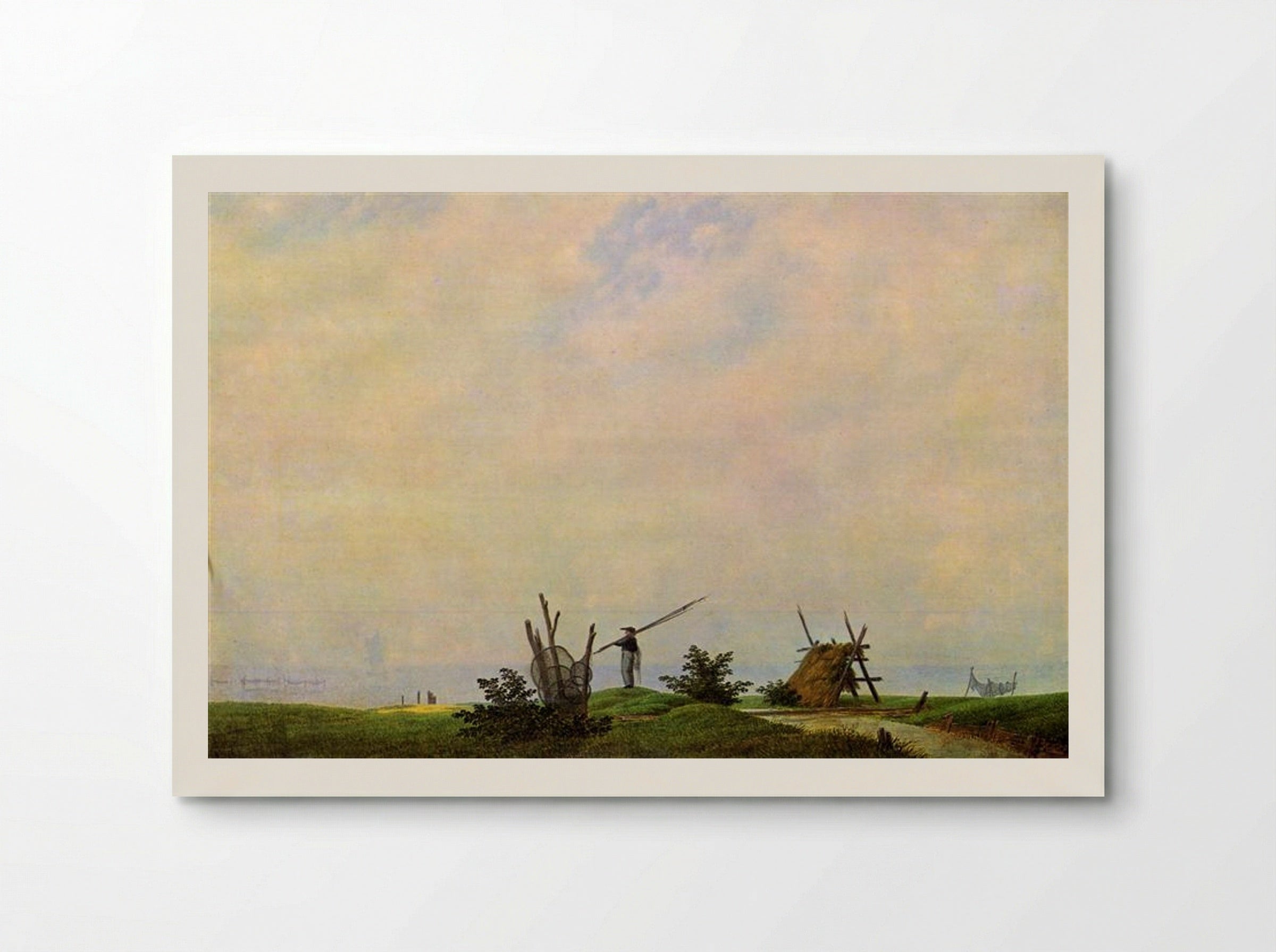 Sea beach with fisherman - Caspar David Friedrich - Poster