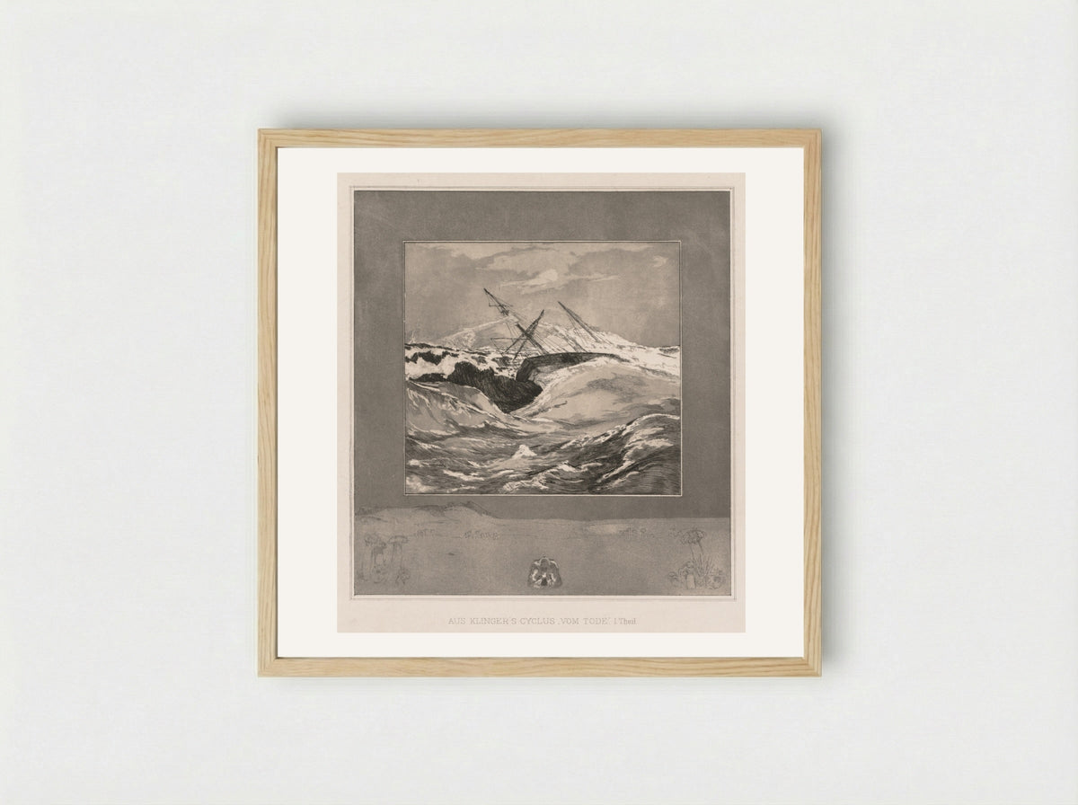 Sea (from Vom Tode, I. Teil) - Max Klinger - Framed Print Wood