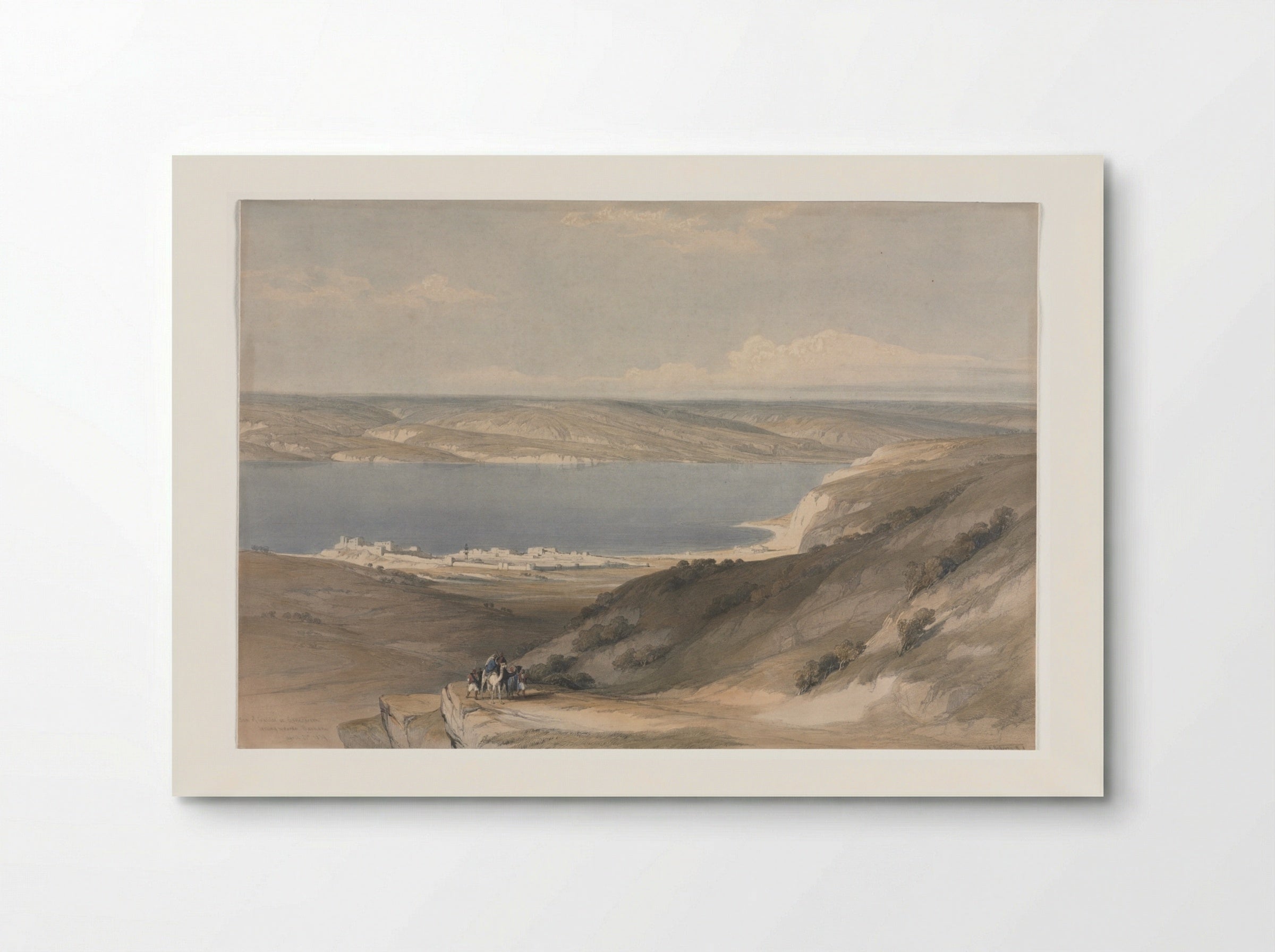 Sea of Galilee at Genezareth looking Towards Bashan - David Roberts - Poster