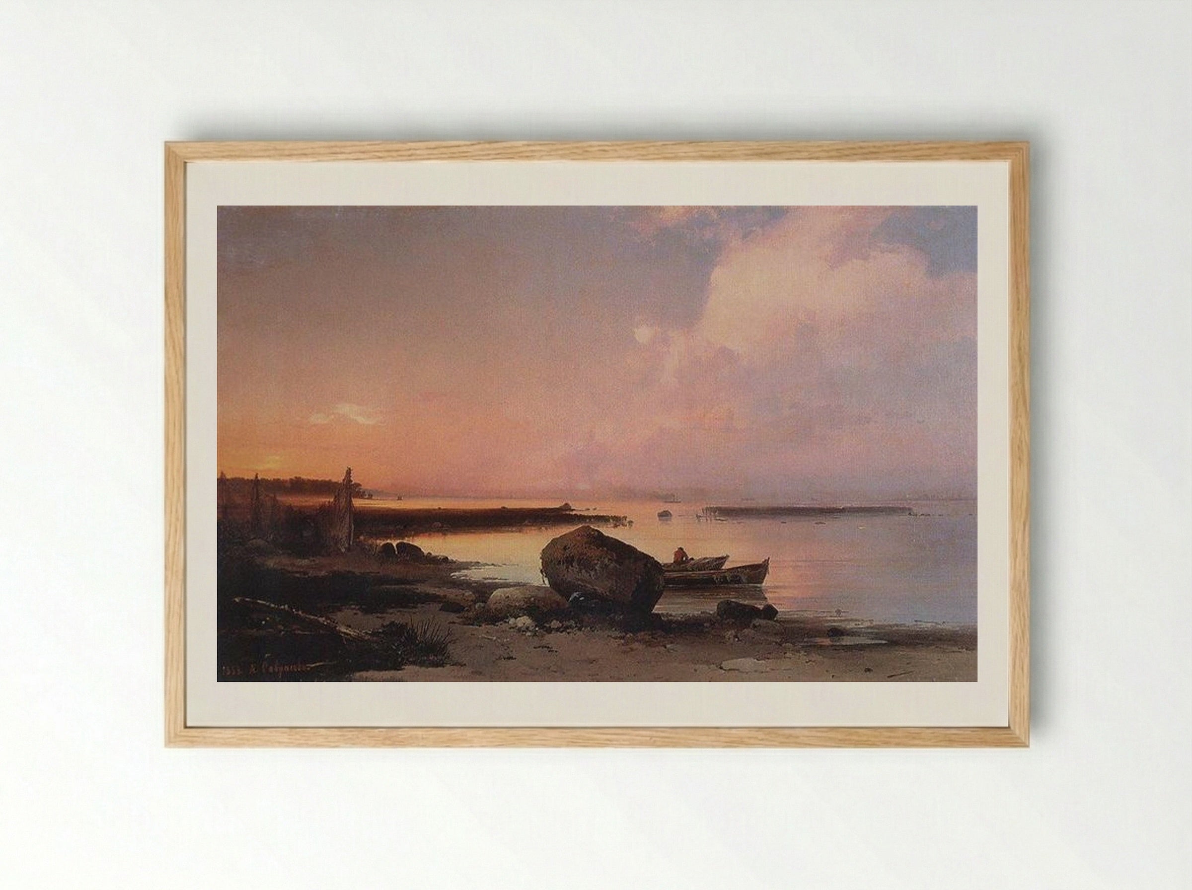 Sea shore in the vicinity of Oranienbaum - Aleksey Savrasov - Framed Print Wood