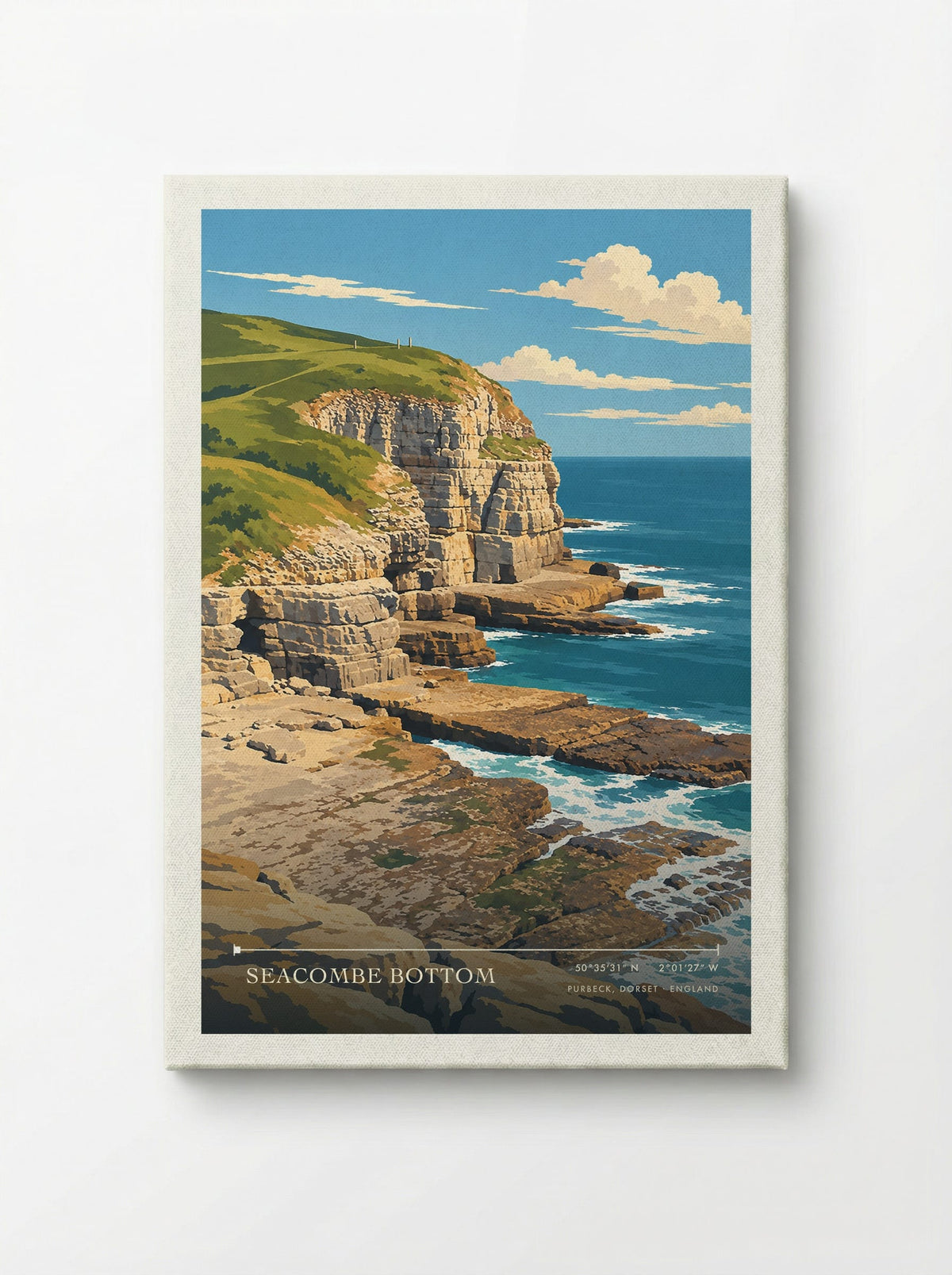 Seacombe Bottom, Purbeck, Dorset | Travel Poster - Canvas