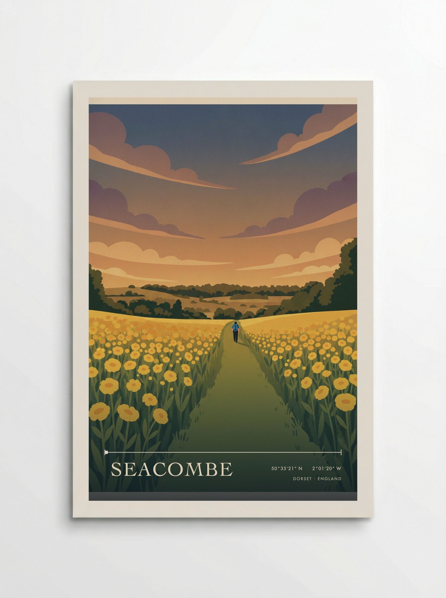 Seacombe Dorset England Travel Poster - Poster