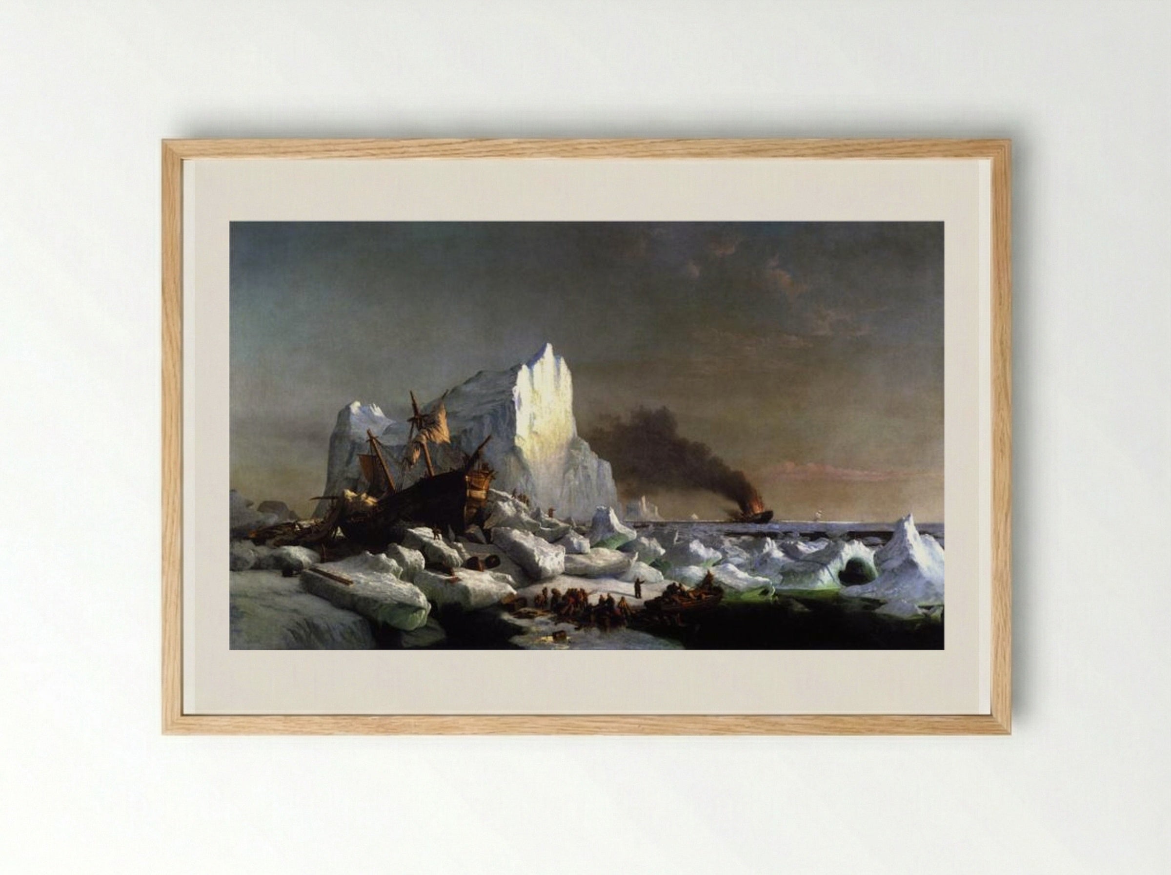 Sealers Crushed by Icebergs - William Bradford - Framed Print Wood